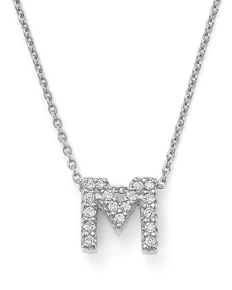 Womens Tiny Treasures 0.08 TCW Diamond & 18K White Gold Initial Necklace Product Image