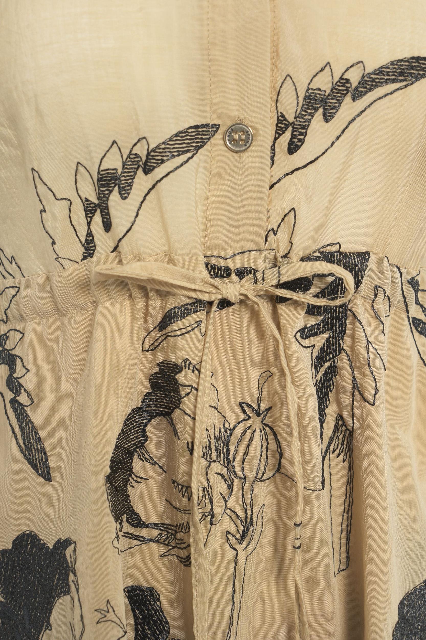 Maxi dress with floral embroideries Product Image