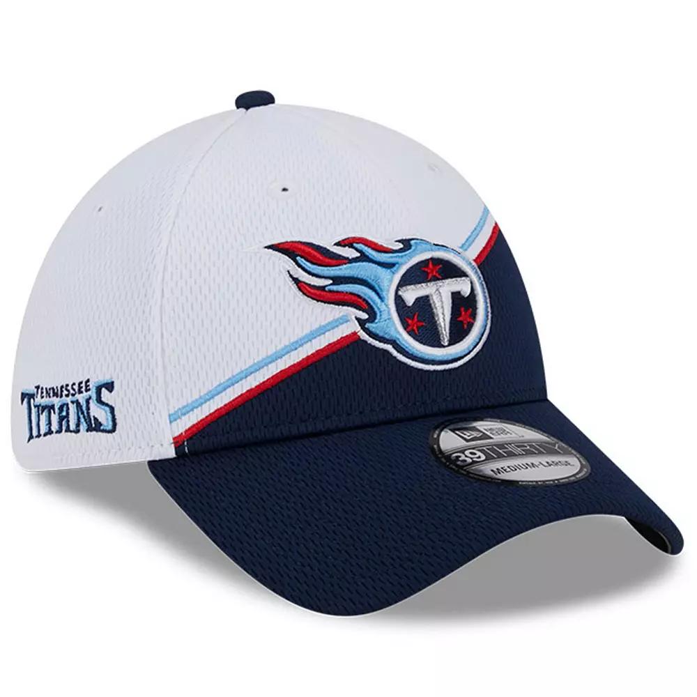 Men's New Era White/Navy Tennessee Titans 2023 Sideline 39THIRTY Flex Hat,  Product Image