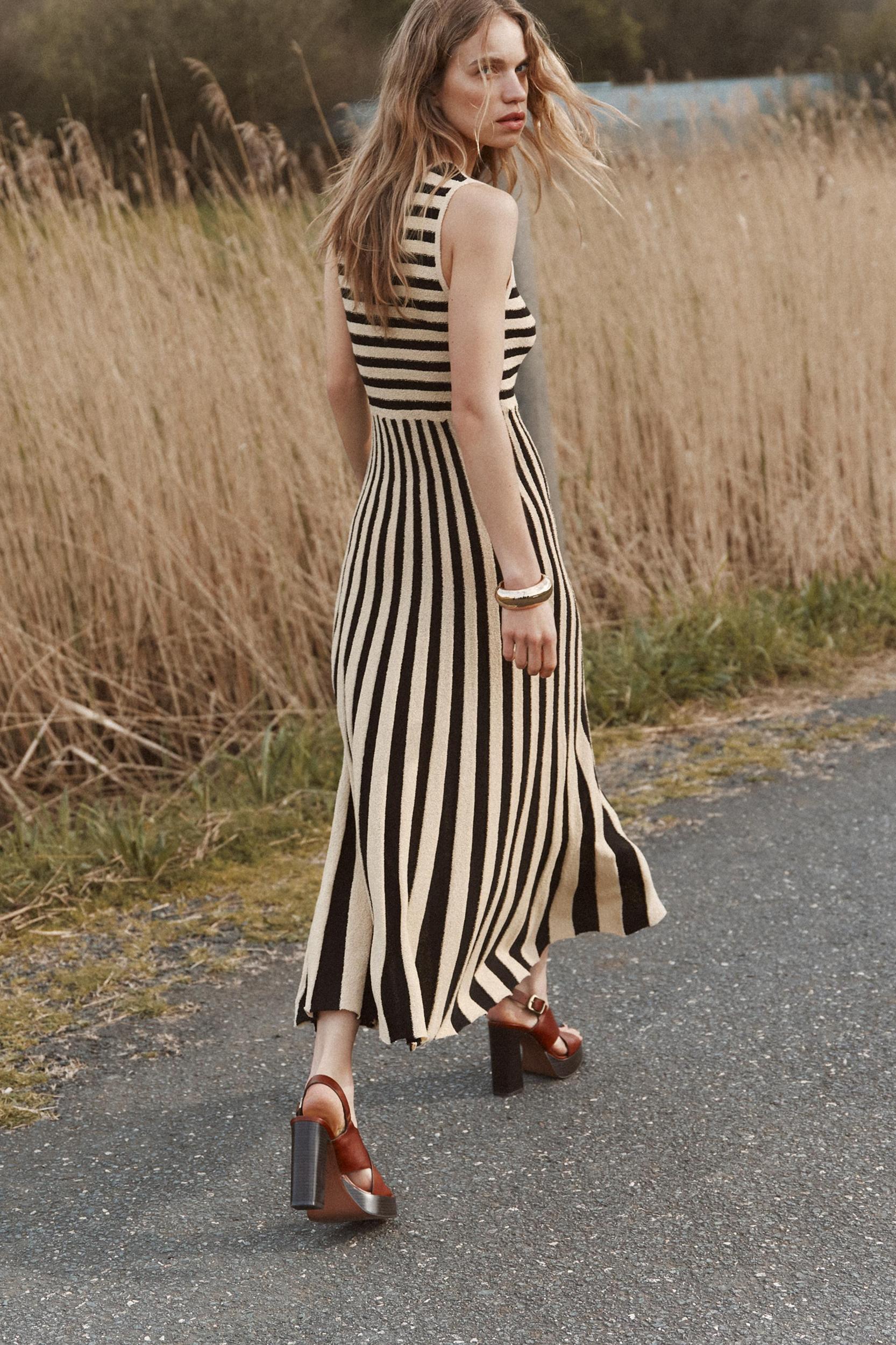 STRIPED MIDI DRESS Product Image