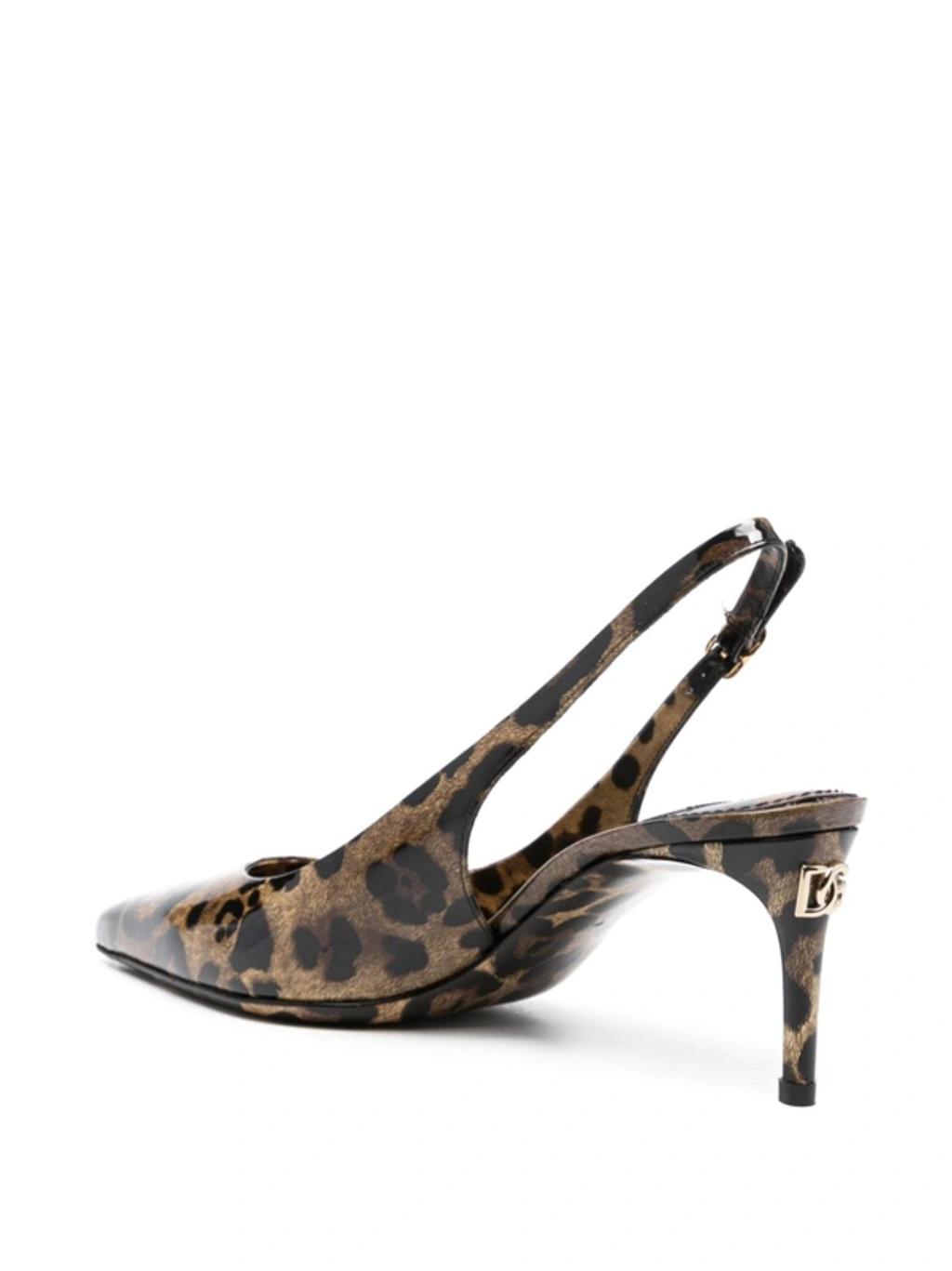 DOLCE & GABBANA Luxurious Leopard Printed Slingback Pumps For Women In Lavender Product Image