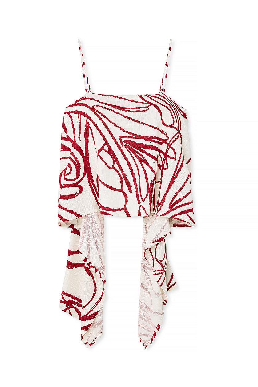 Open Back Linen Blend Strap Top Product Image