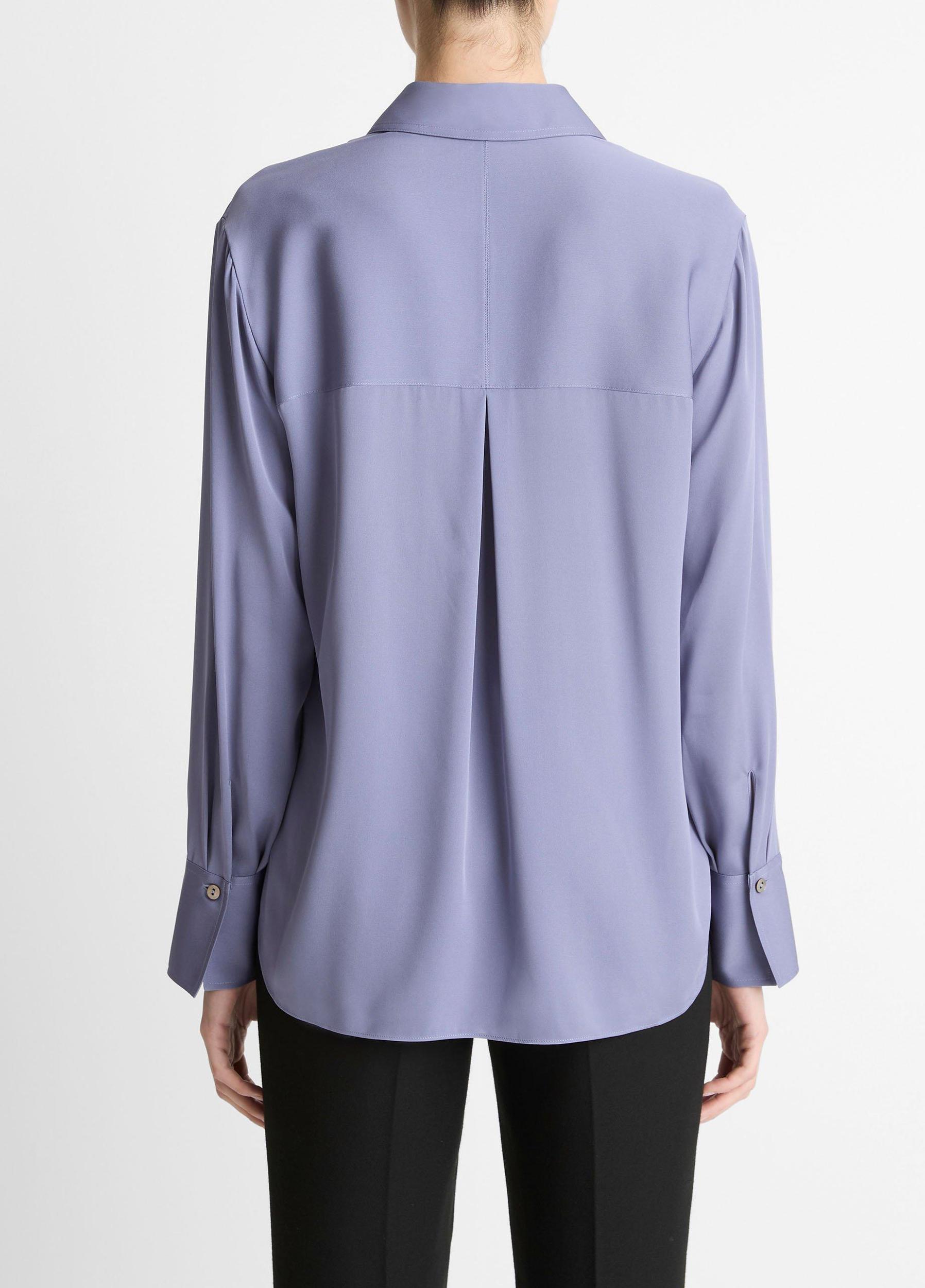 Stretch-Silk Button-Front Blouse Product Image
