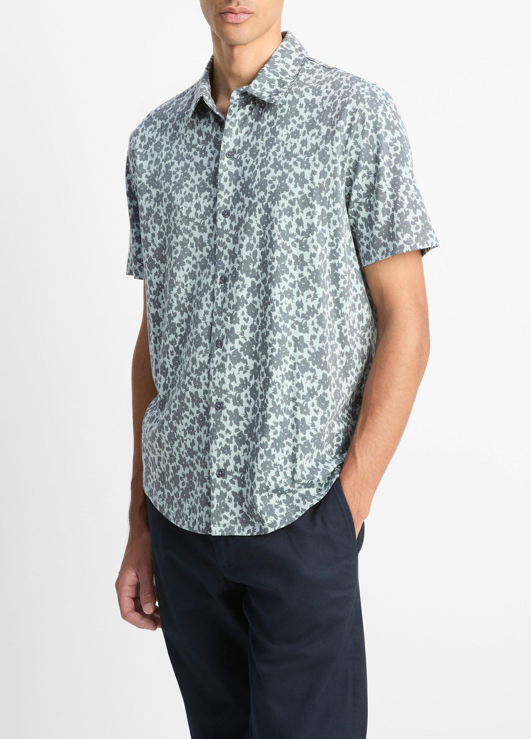 Floral Pima Cotton Short-Sleeve Button-Front Shirt Product Image