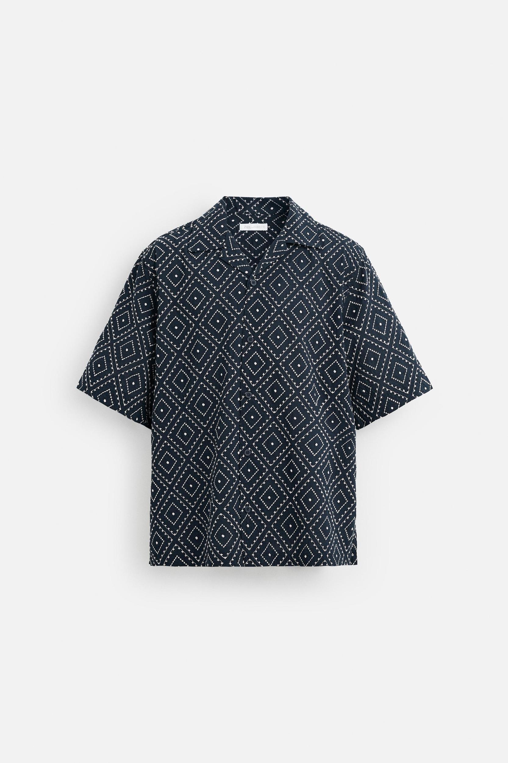 SHIRT WITH CONTRASTING EMBROIDERY Product Image