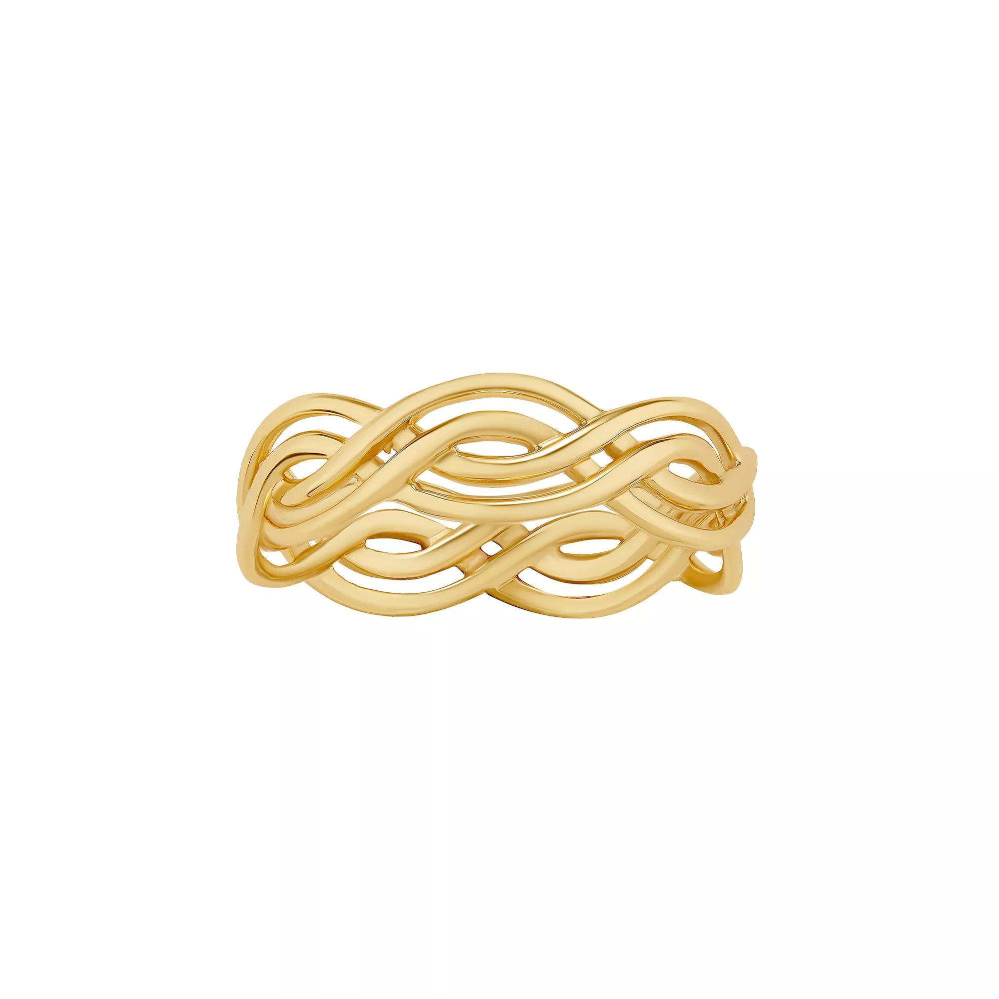 PRIMROSE Sterling Silver Interwoven Ring, Women's, Size: 9, Yellow Gold Tone Product Image