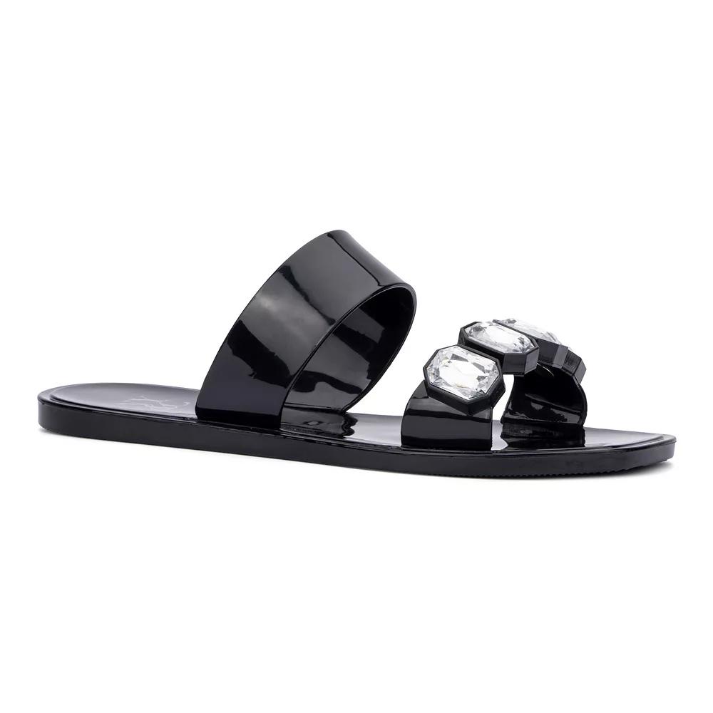 New York & Company Chantelle Women's Gem Jelly Slide Sandals,  Product Image