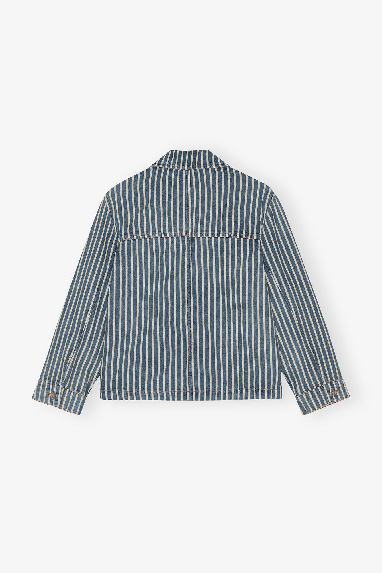 Striped Denim Jacket Product Image