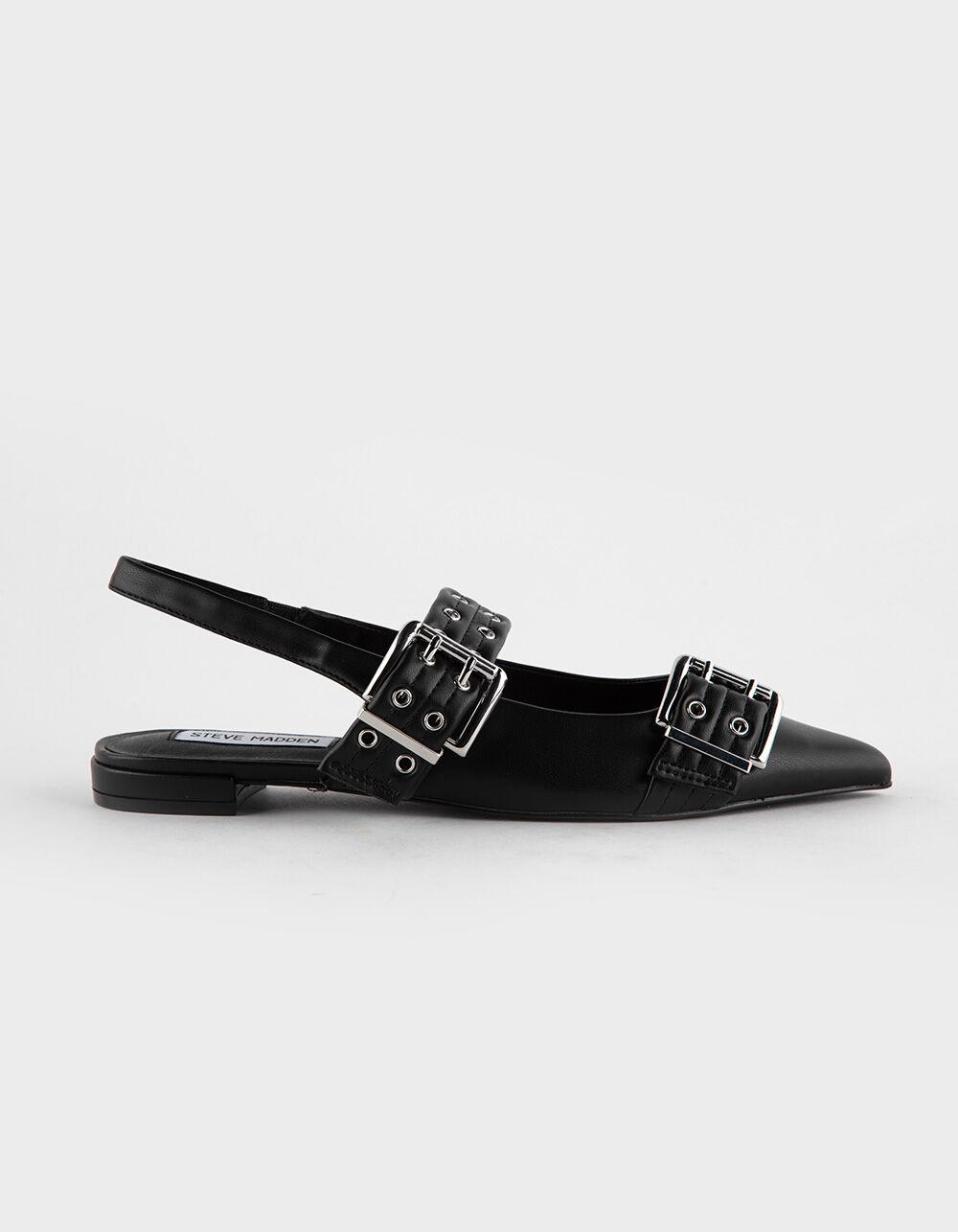 STEVE MADDEN Kissable Womens Slingback Pointy Flats - BLACK Product Image