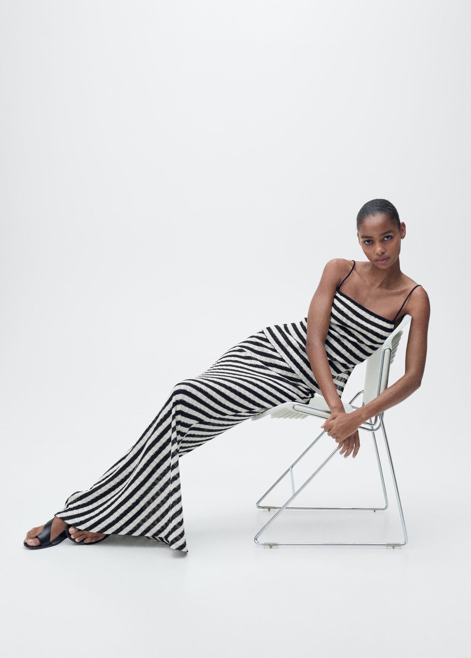 Long striped knitted skirt - Women | MANGO USA Product Image