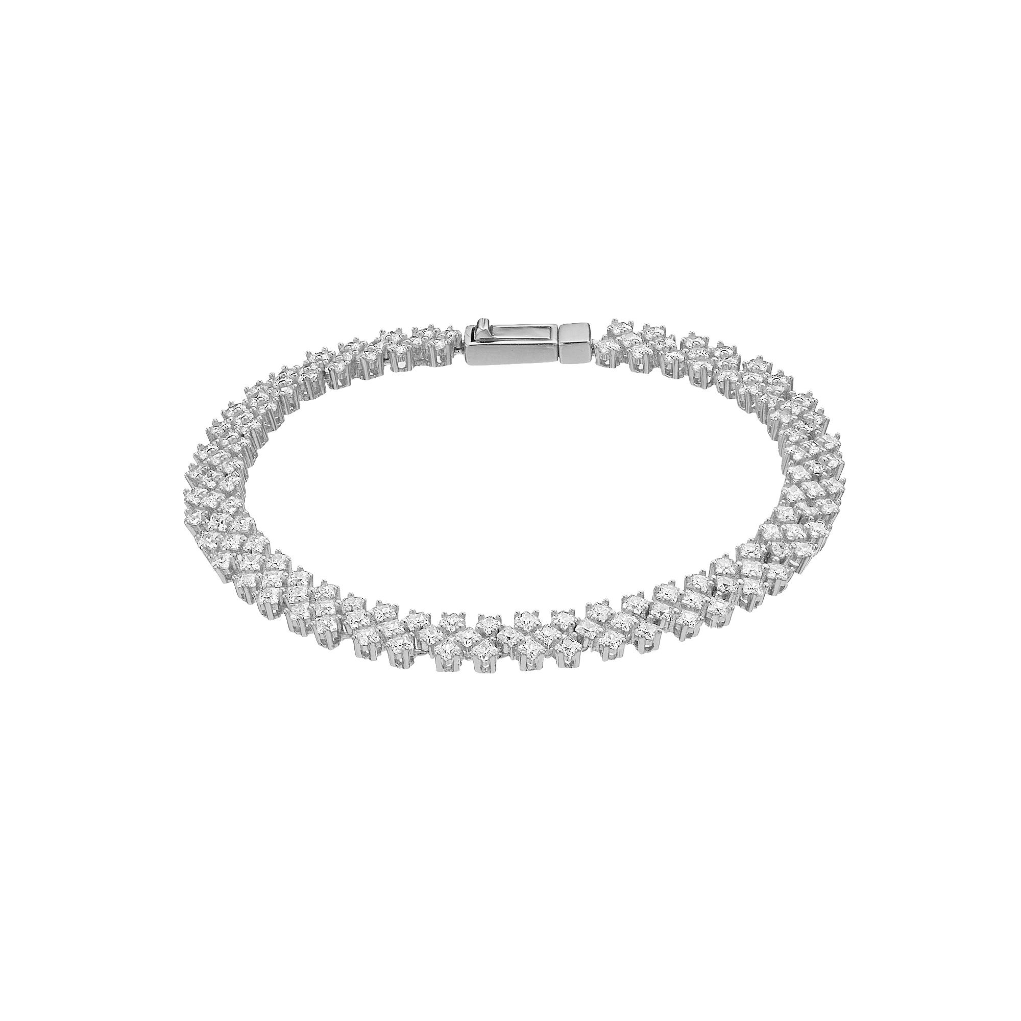 Sterling Silver Cubic Zirconia Tennis Bracelet, Adult Unisex,  Product Image