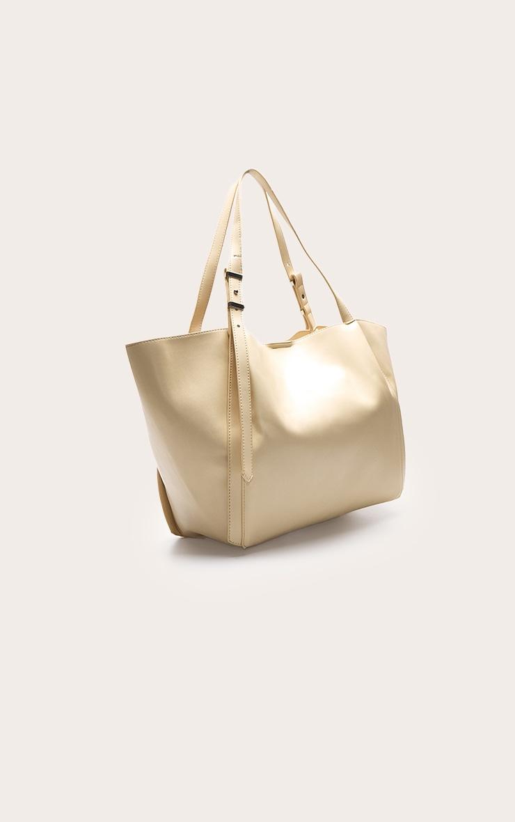 Butter Yellow PU Adjustable Strap Tote Bag Product Image
