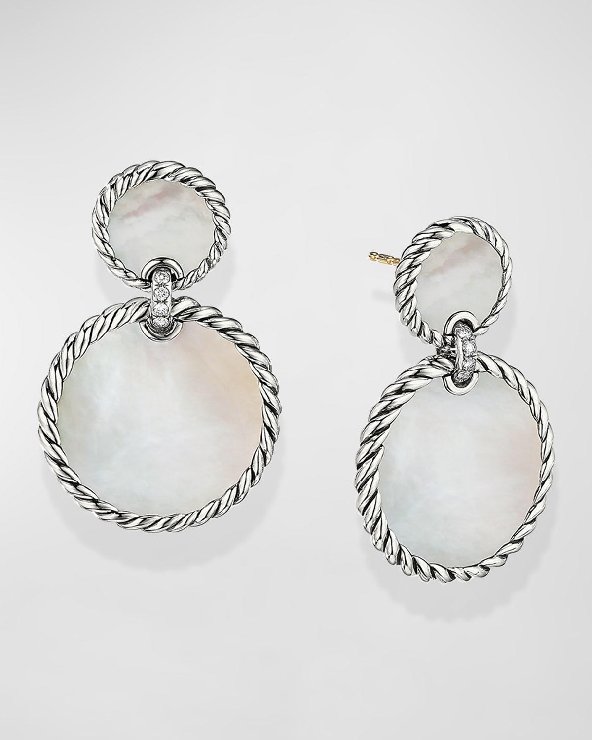 Womens Elements Double Drop Earrings in Sterling Silver Product Image