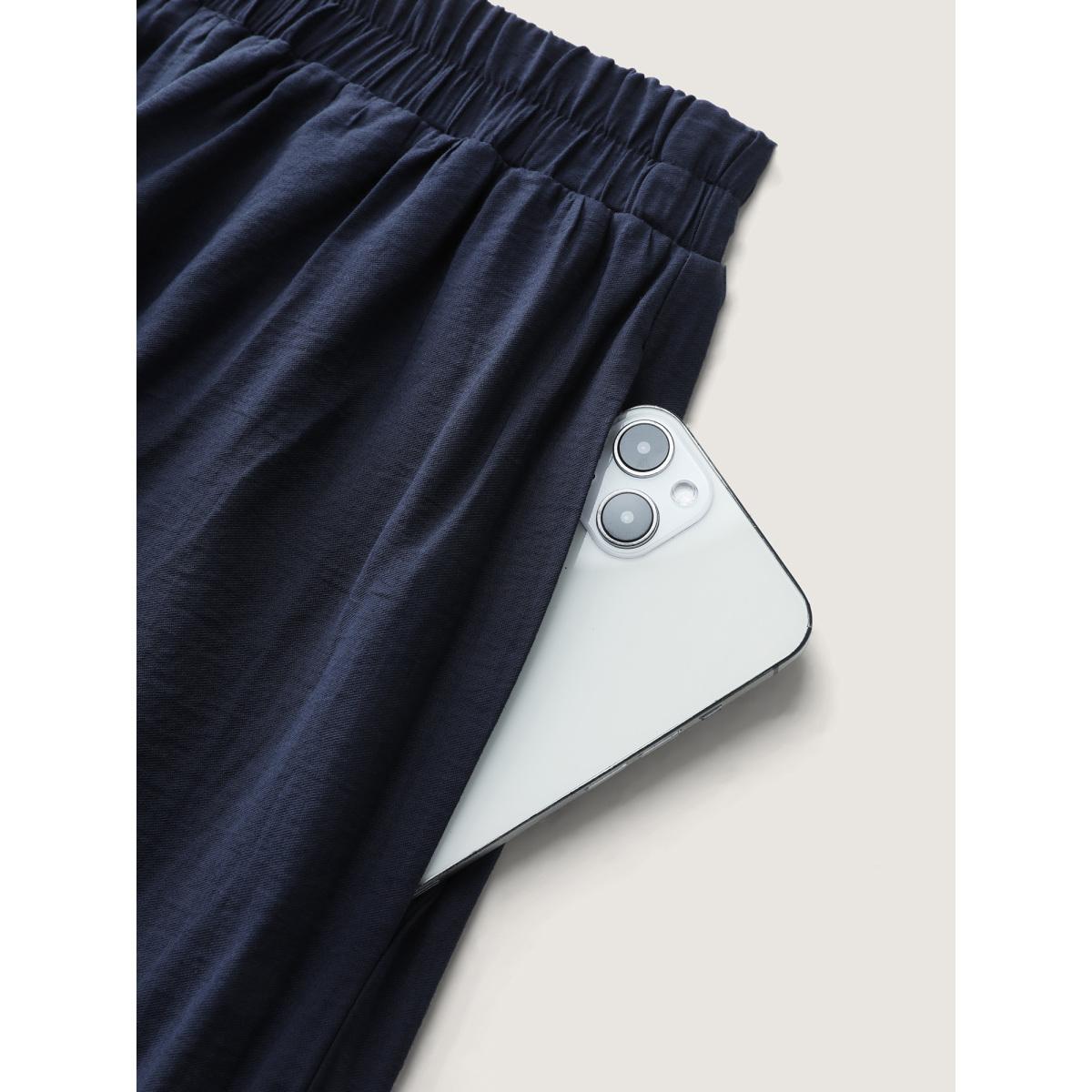 Plus Size Asymmetrical Tiered Slim-Fit Maxi Dress Women DarkBlue Timeless Gathered No stretch Side seam pocket Elegant Skirts BloomChic 26/4X Product Image