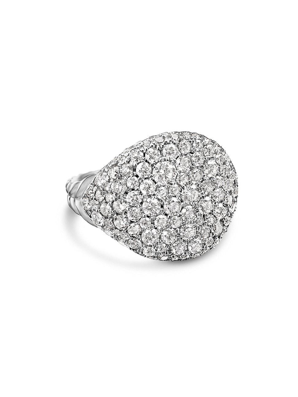 Womens Chevron Pinky Ring in 18K White Gold Product Image