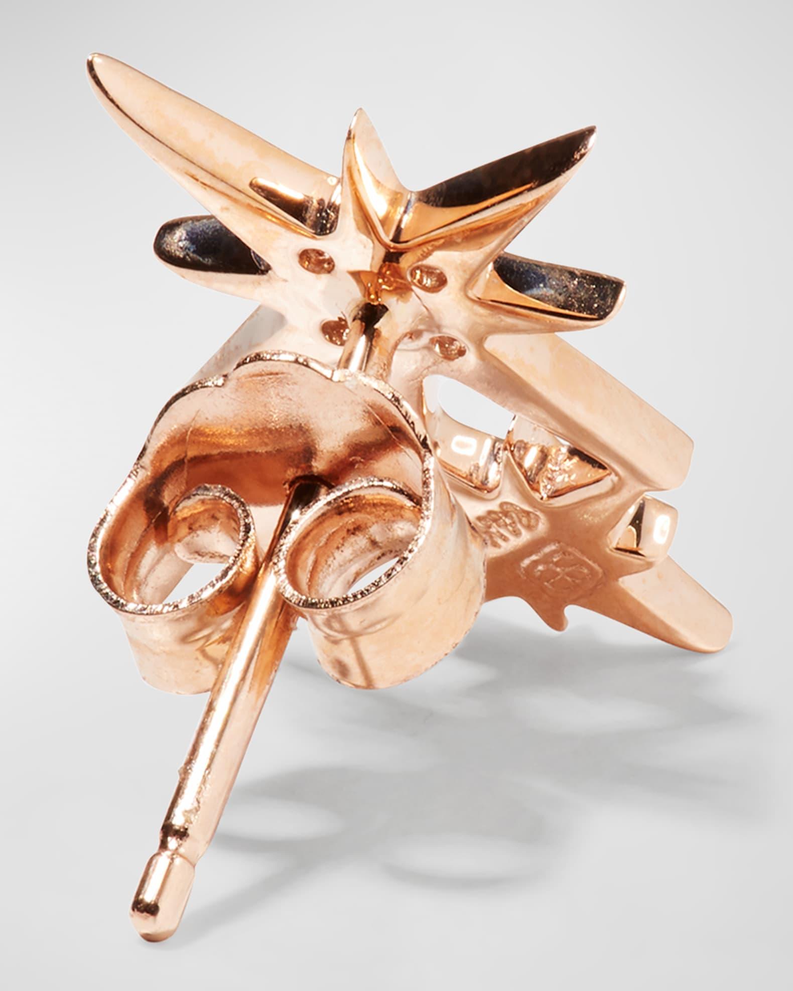 14k Pave Diamond Double Starburst Stud Earring Product Image