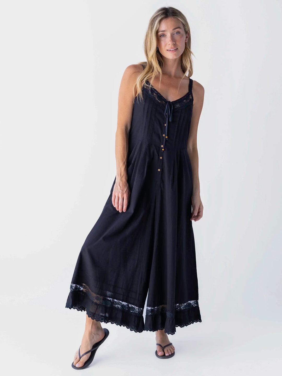 Cotton & Lace Jumpsuit - Vintage Vines Product Image