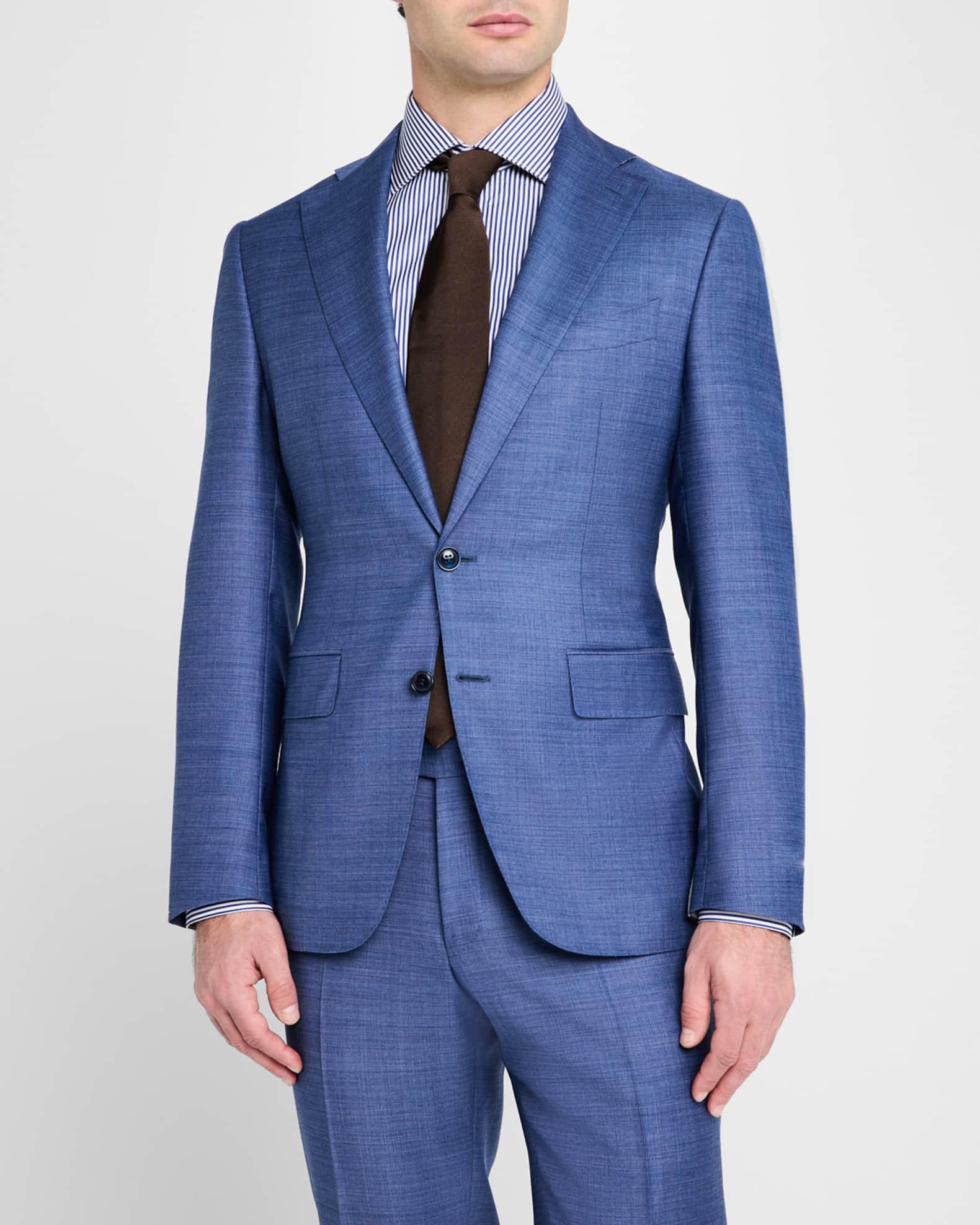 Men's Textured Solid Suit Product Image