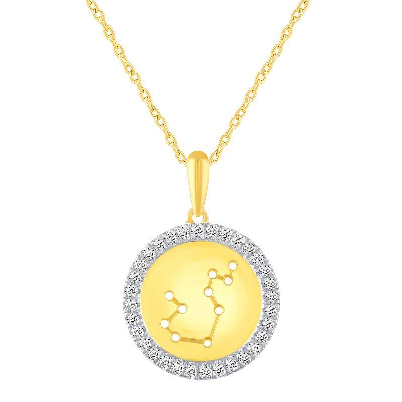 Royal Aura 1/4 Carat T.W. Diamond Halo Zodiac Pendant Necklace, Women's,  Product Image