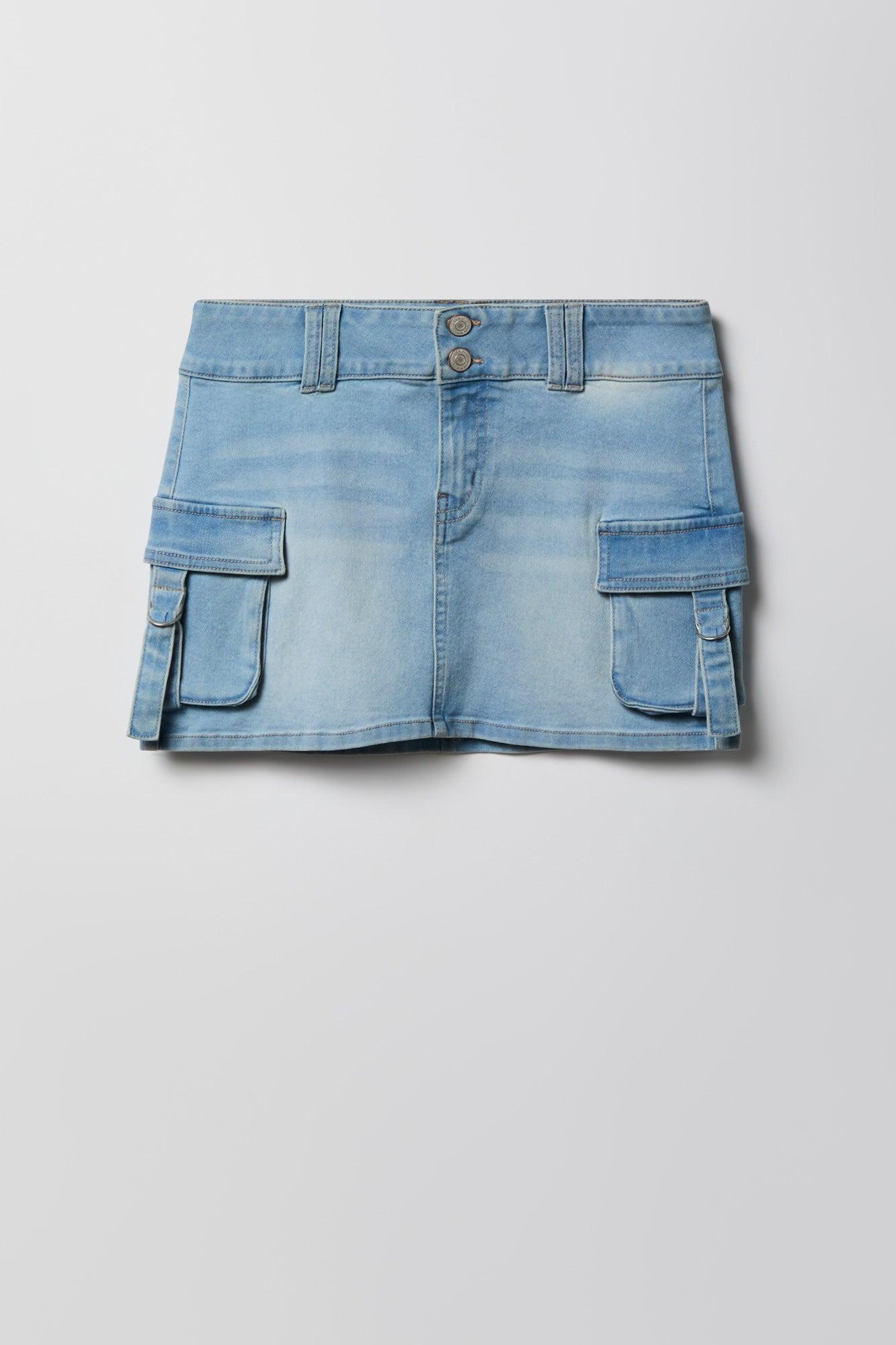 Denim Cargo Mini Skirt Female Product Image