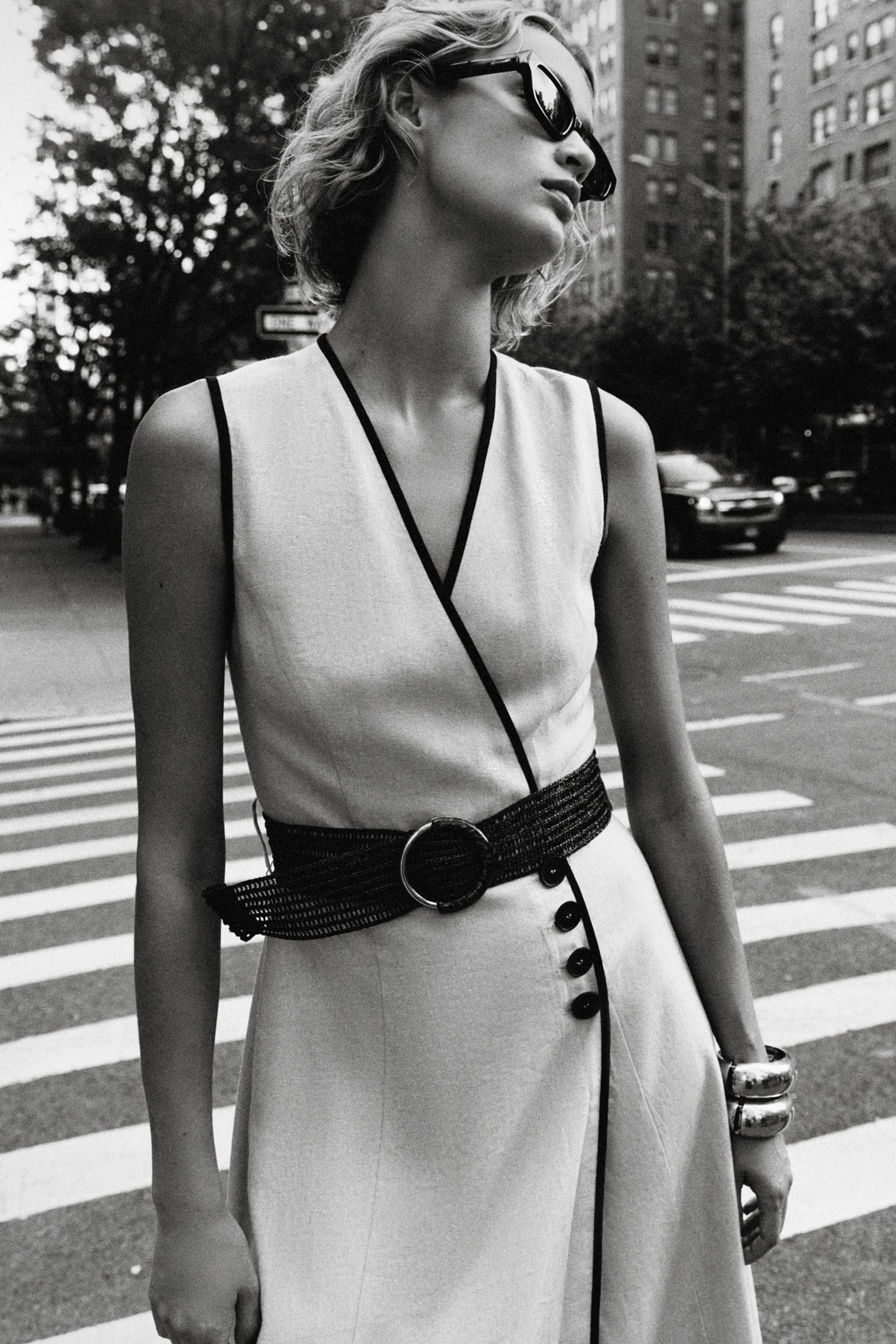 LINEN BELTED MIDI DRESS Product Image