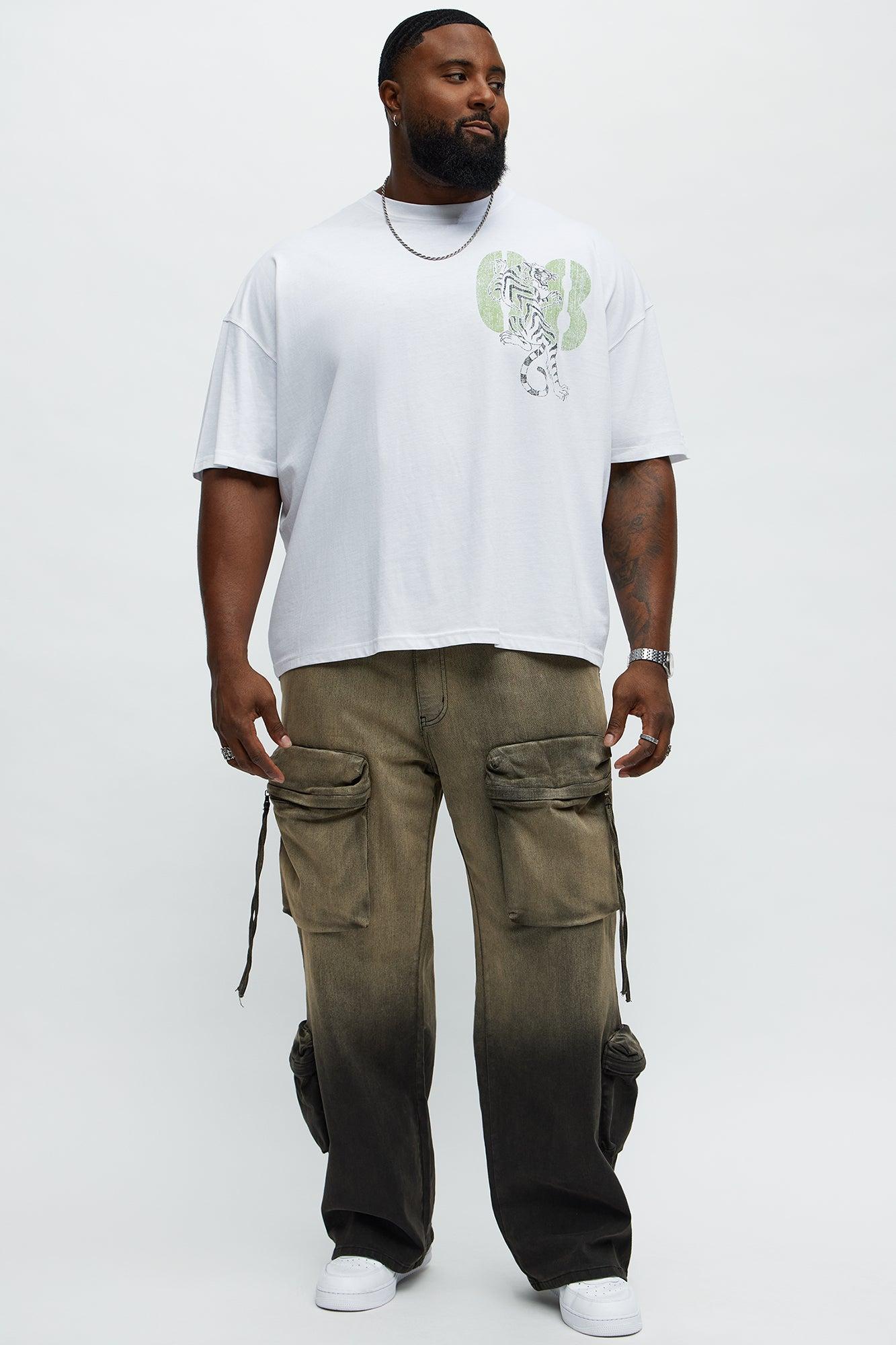 Tiger Power From Within Oversized Short Sleeve Tee - White Male Product Image