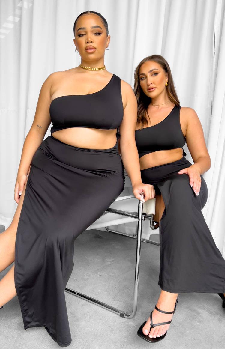 Simone Black Cut Out Maxi Dress Product Image