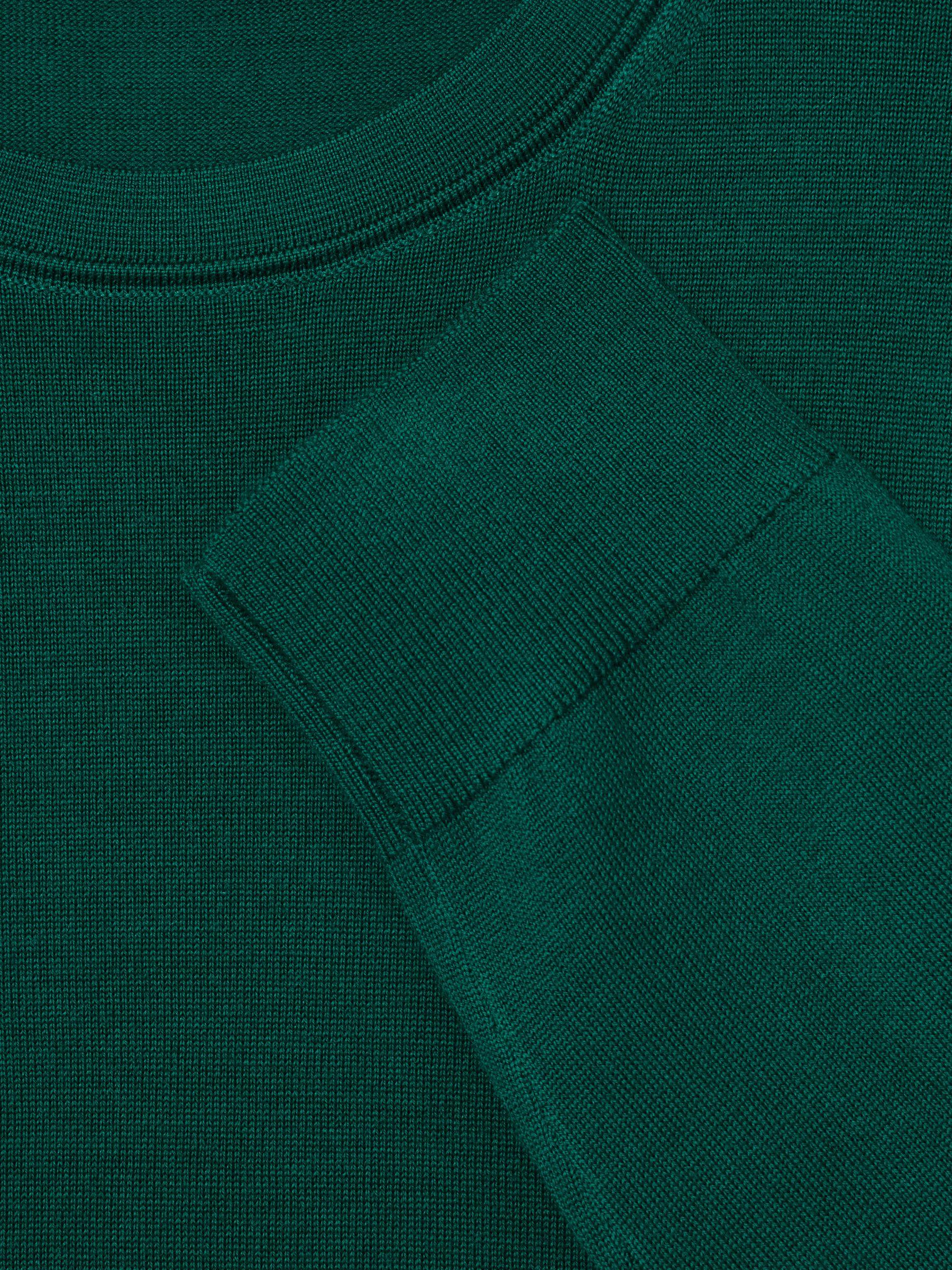 Merino Wool Crew Neck Jumper in Opal Green Product Image