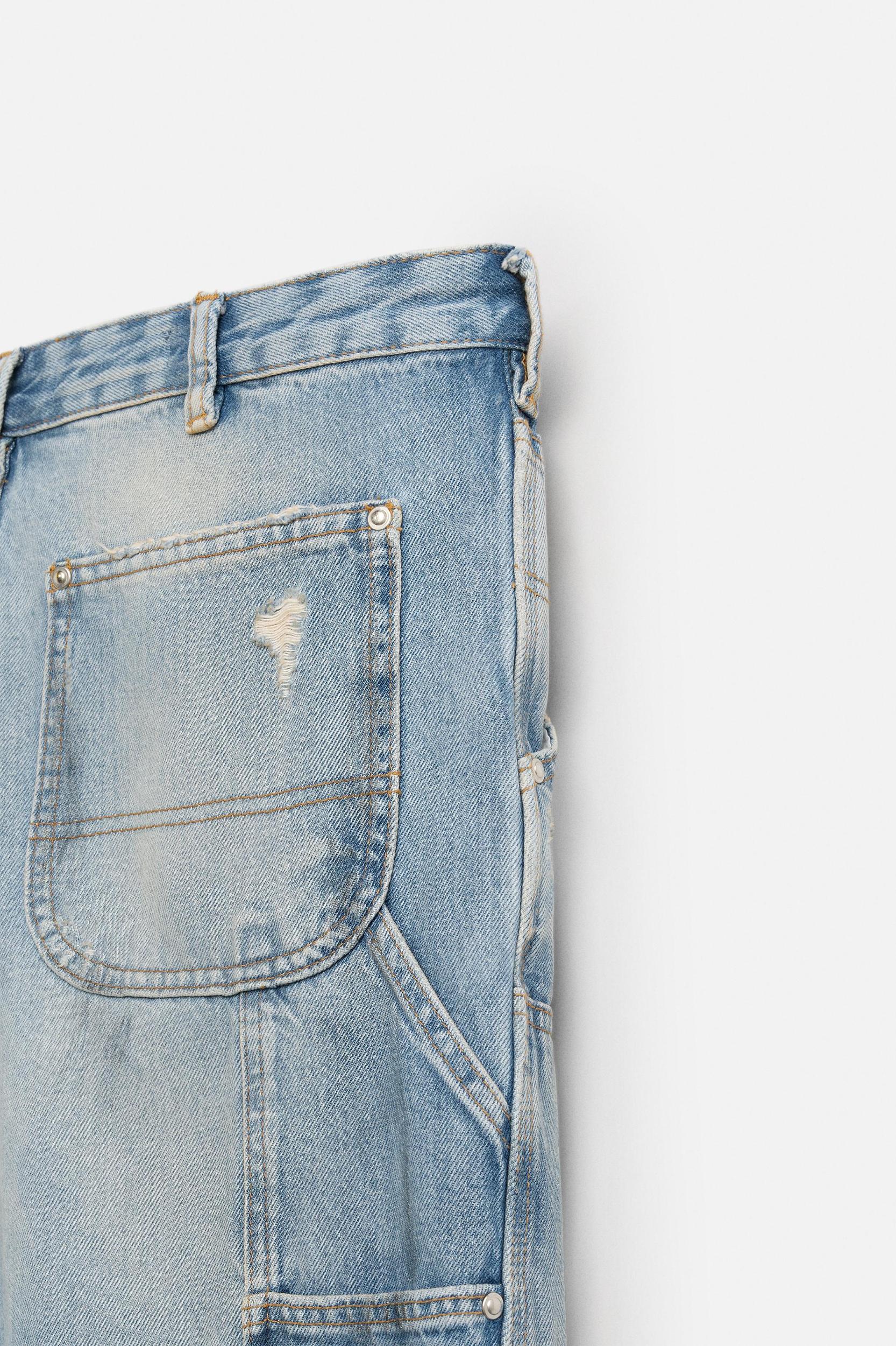 STRAIGHT FIT RIPPED CARPENTER JEANS Product Image