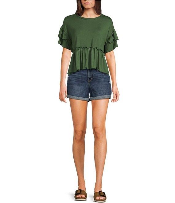 Originality Short Sleeve Peplum Top Product Image