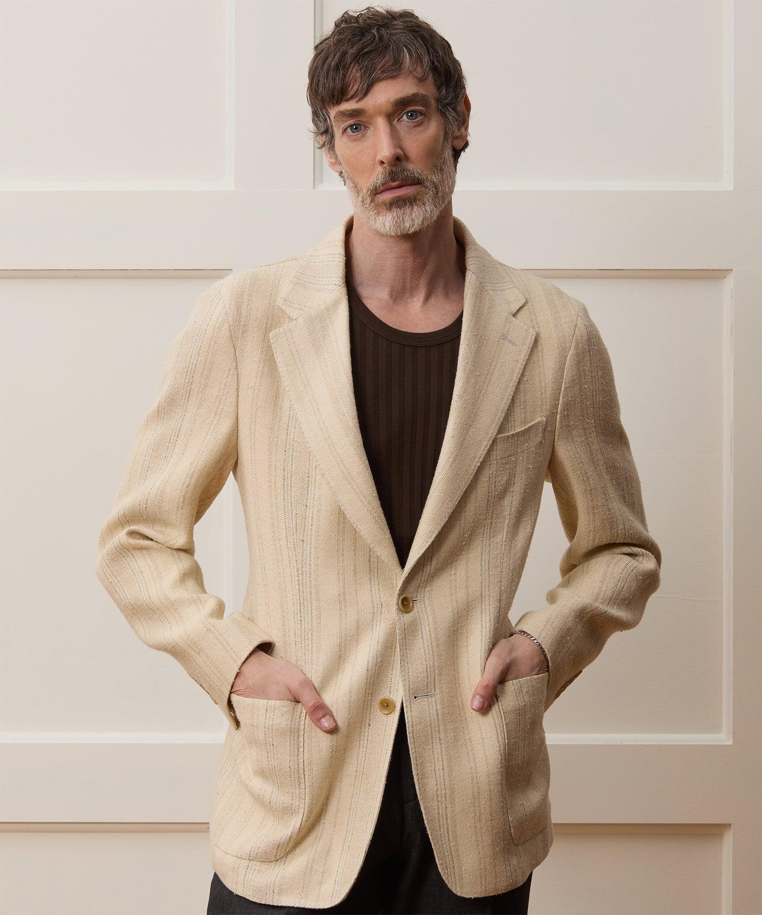 Italian Linen Silk Double Stripe Sport Coat Product Image