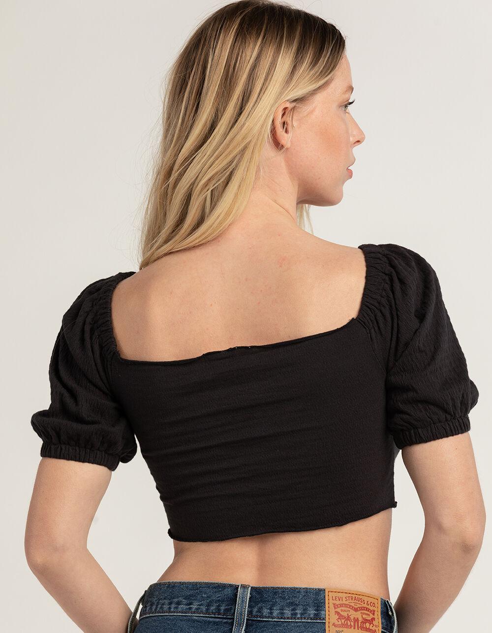 ROXY Flirty Walk Womens Crop Top - BLACK Product Image