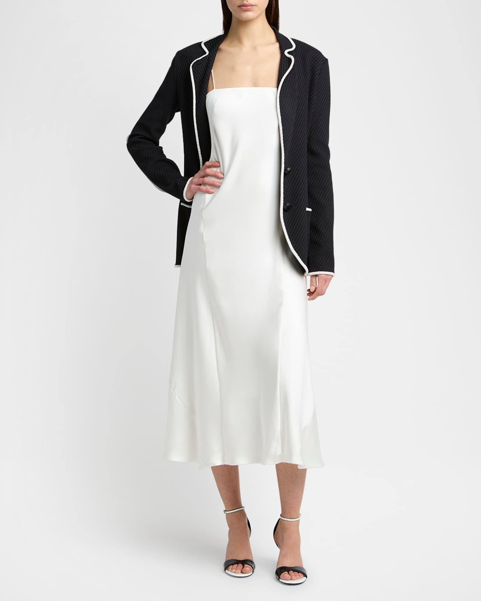 Silk Pointelle Knit Single-Breasted Jacket Product Image