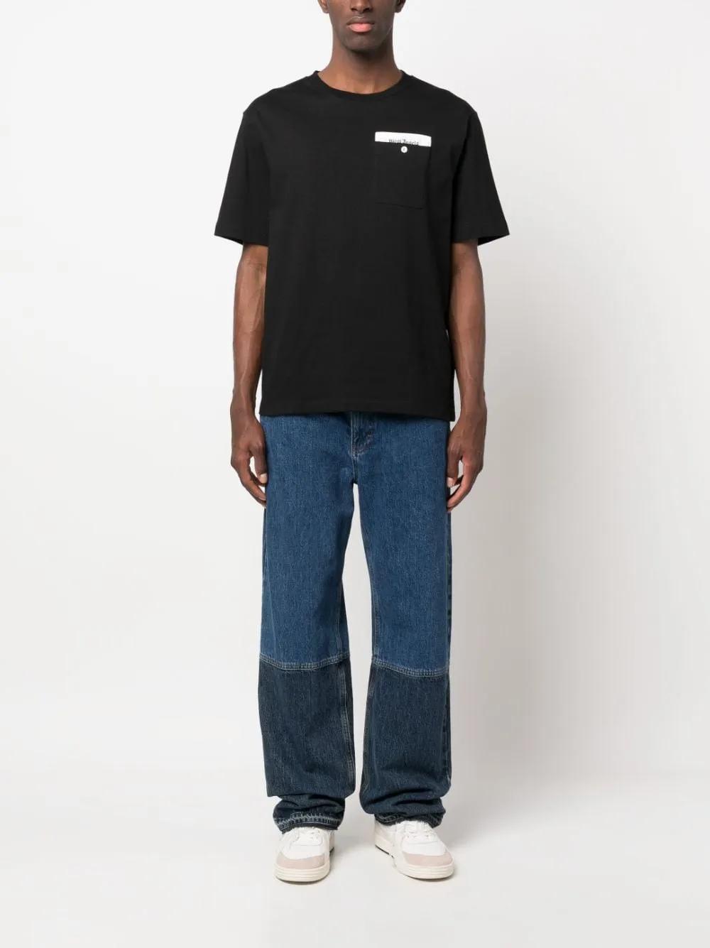 logo-tape cotton T-shirt Product Image