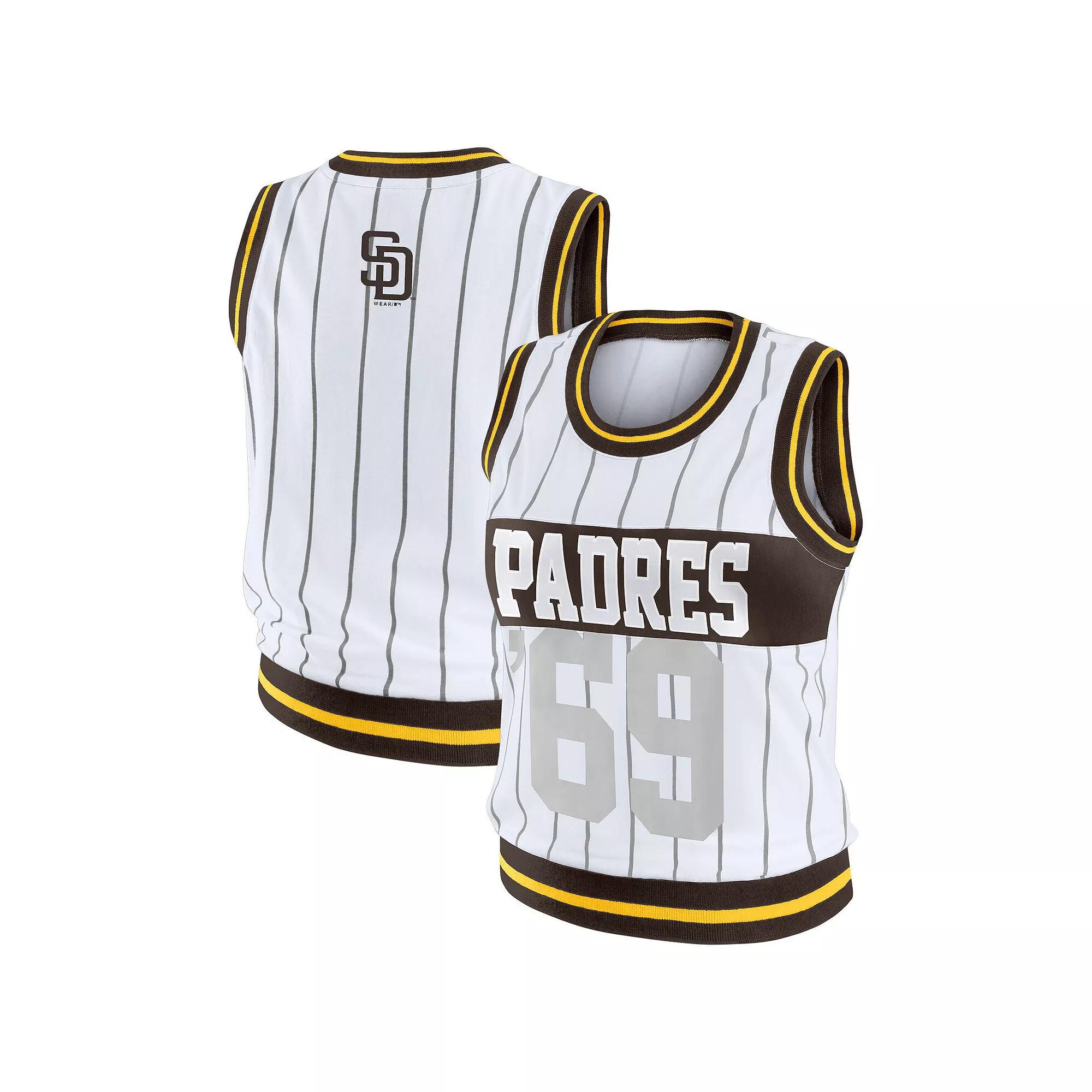 Women's WEAR by Erin Andrews  White San Diego Padres Sporty Tank Top, Size: Medium Product Image