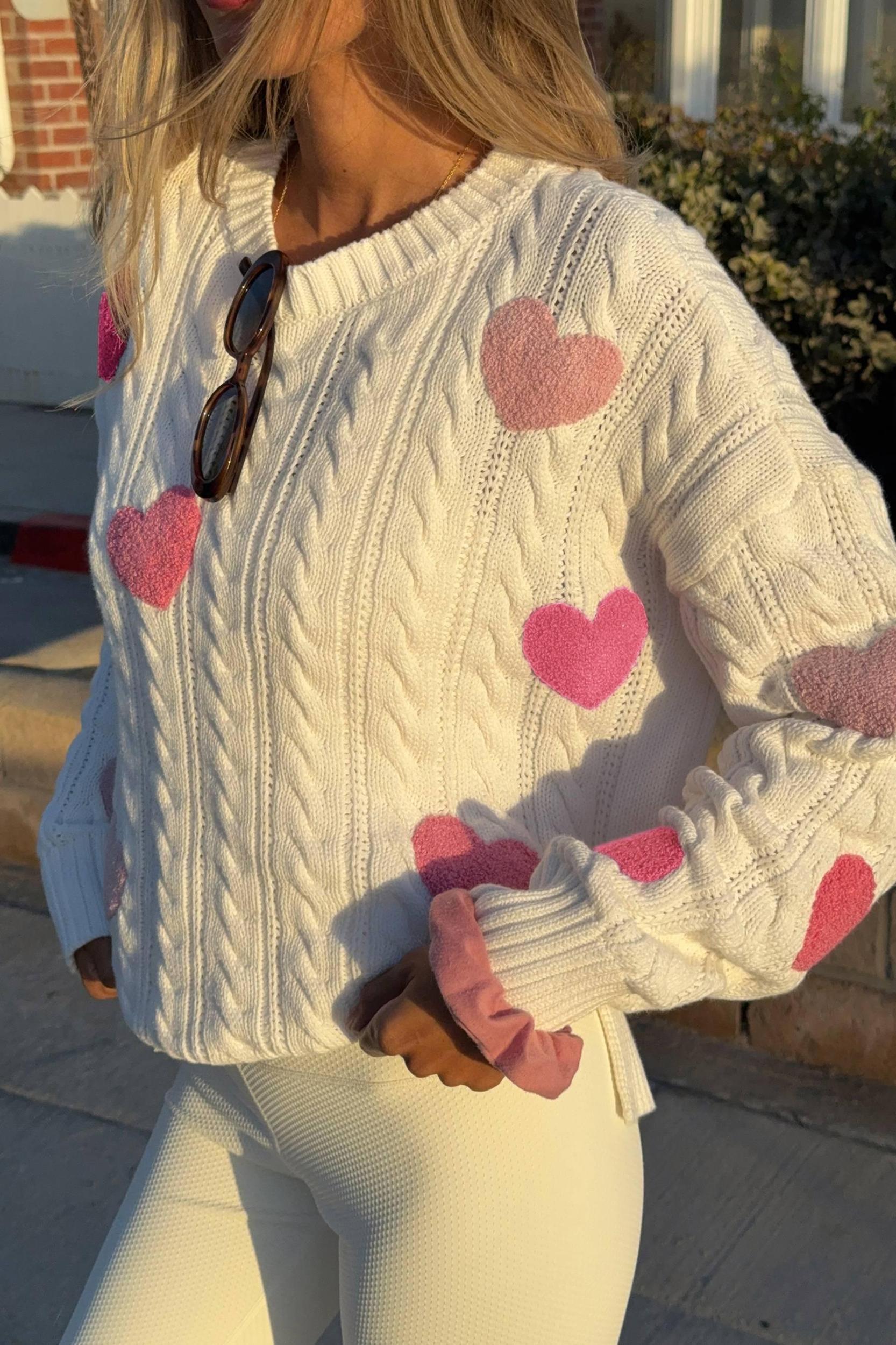Callie Sweater Love Ivory Cable Product Image