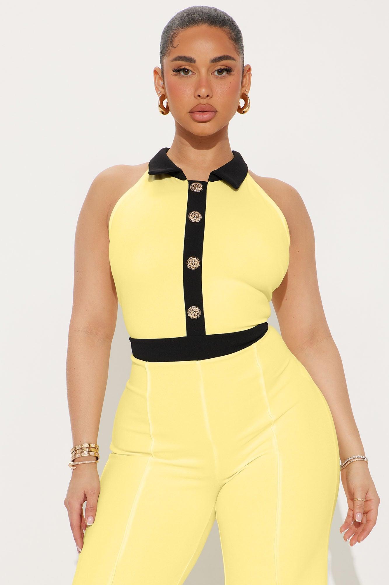 Bossing Out Jumpsuit - Yellow/combo Product Image