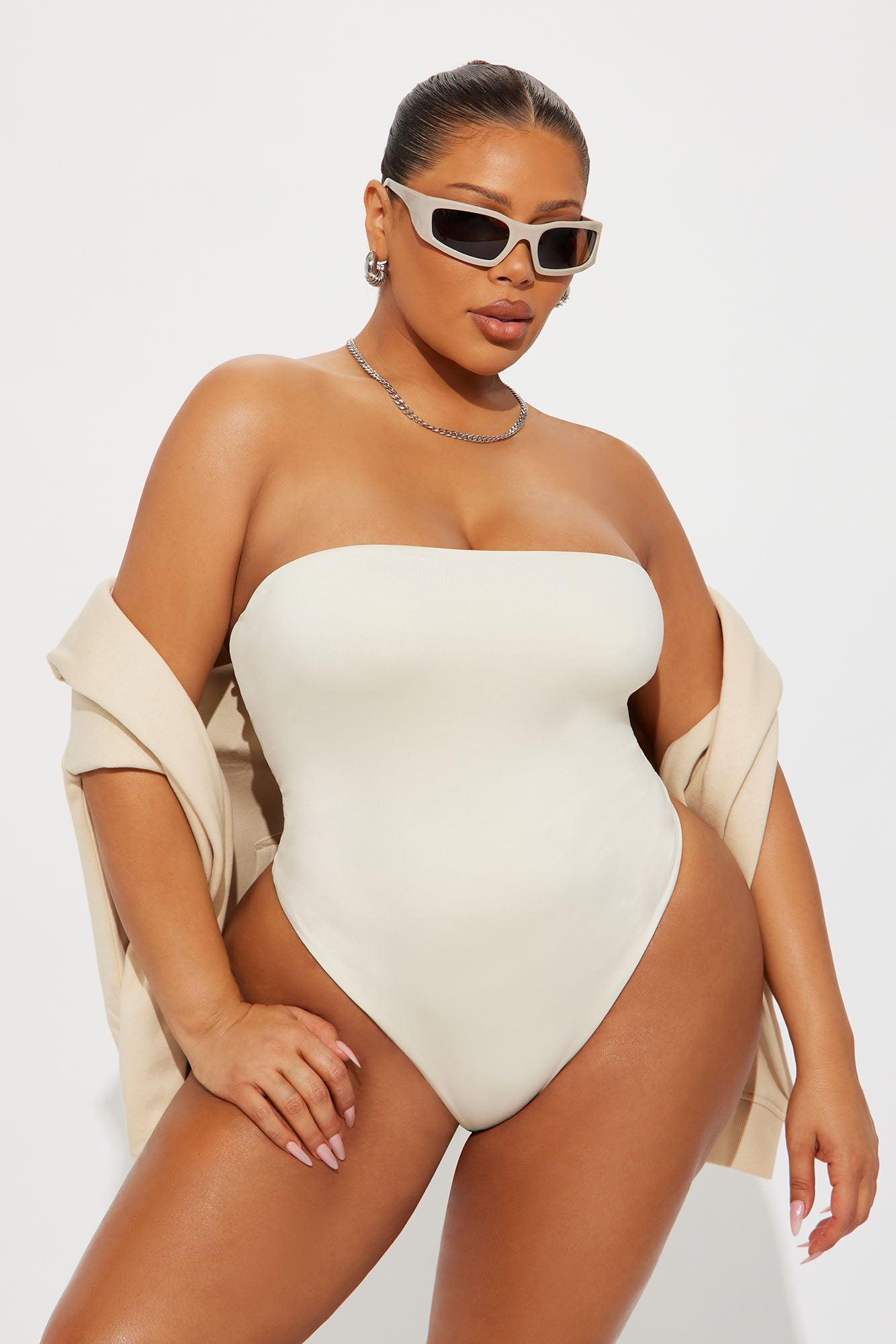 Contour Double Lined Strapless Bodysuit - Bone Female Product Image