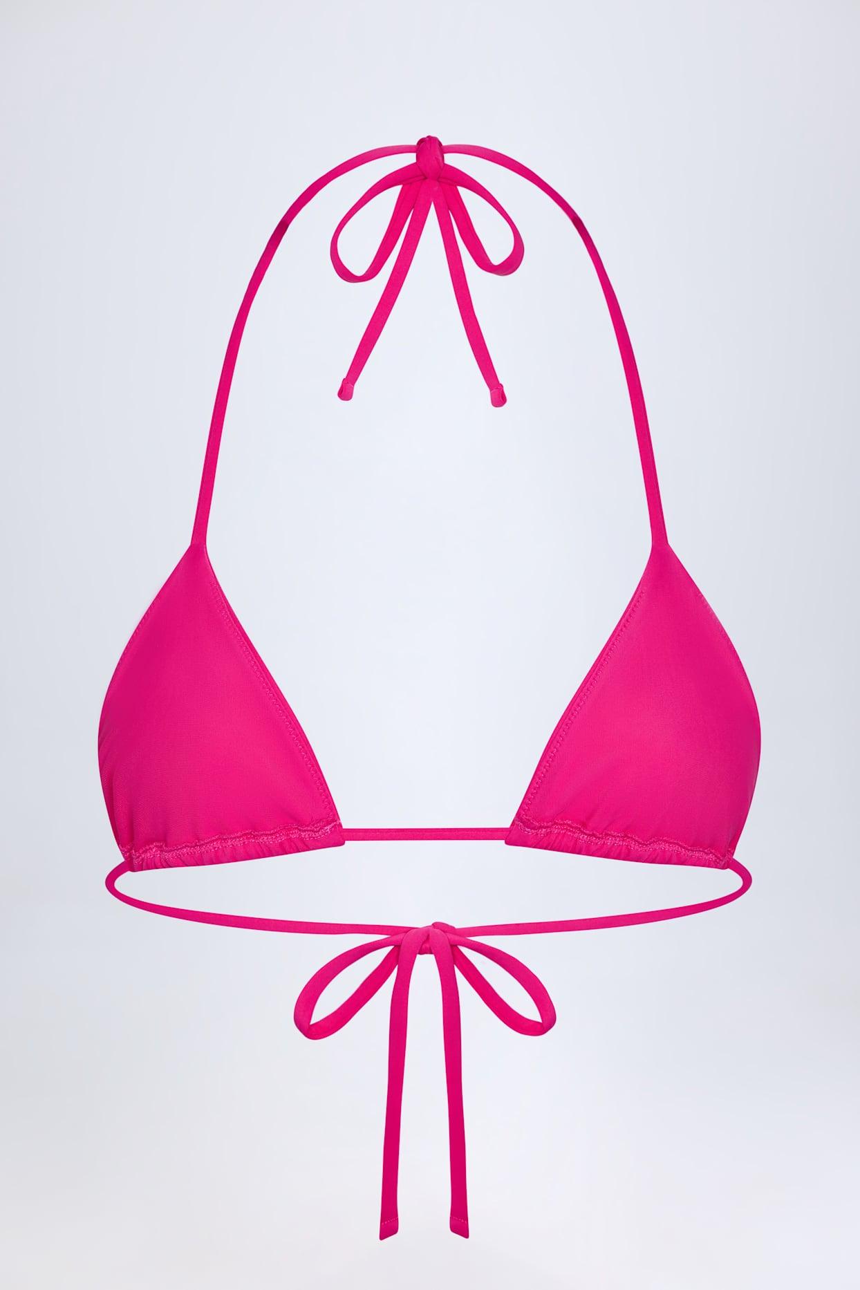 Triangle Bikini Top in Pink Tropical Print Product Image