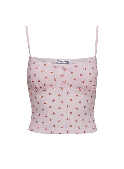 On A Cloud Pointelle Sleep Tank Top Pink Cherry Product Image