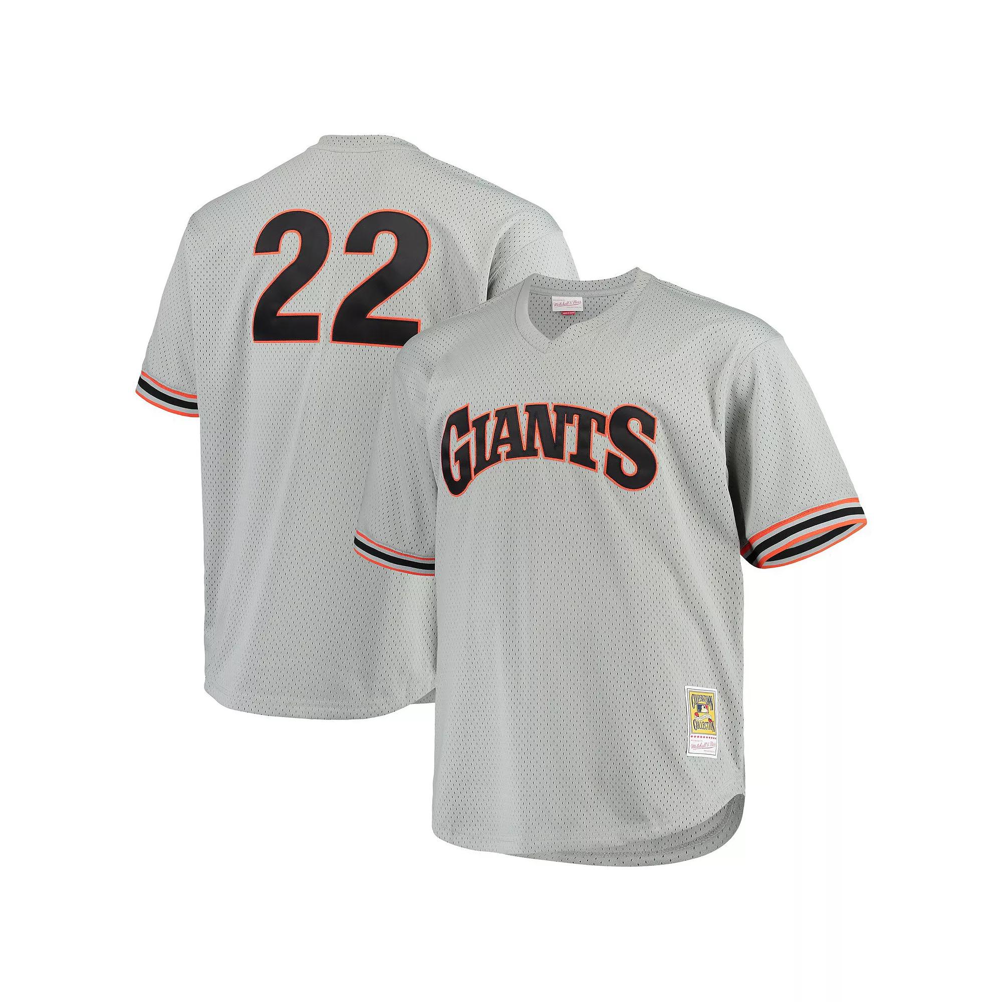 Men's Mitchell & Ness Will Clark Gray San Francisco Giants Big & Tall Cooperstown Collection Mesh Batting Practice Jersey,  Product Image