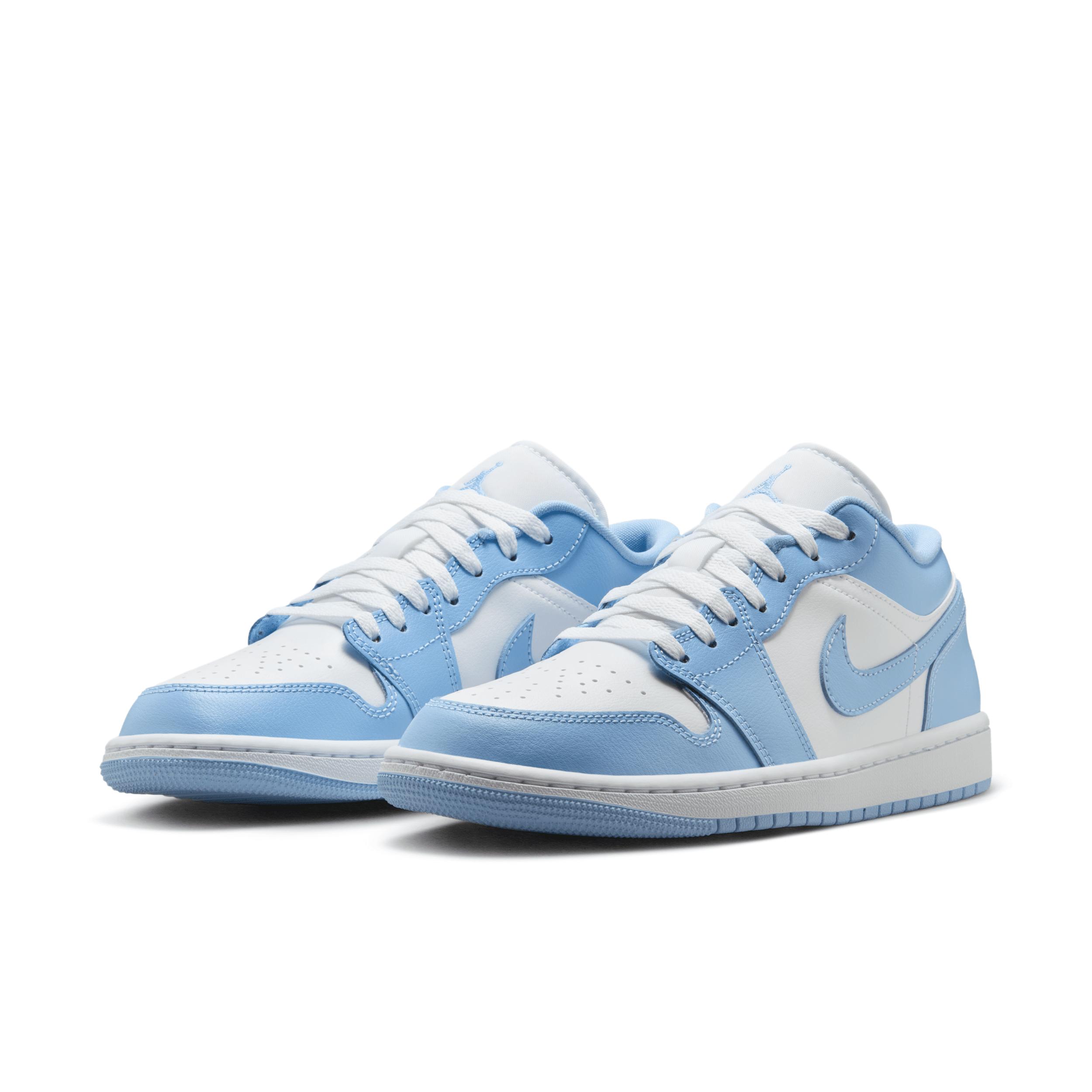 Jordan Womens Jordan AJ 1 Low - Womens Basketball Shoes White/Aluminum Product Image