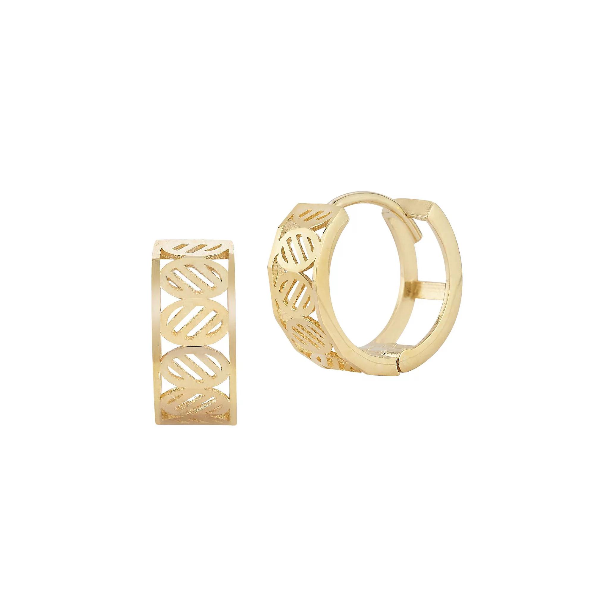 LUMINOR GOLD 14k Gold Leaf Huggie Hoop Earrings, Women's Product Image