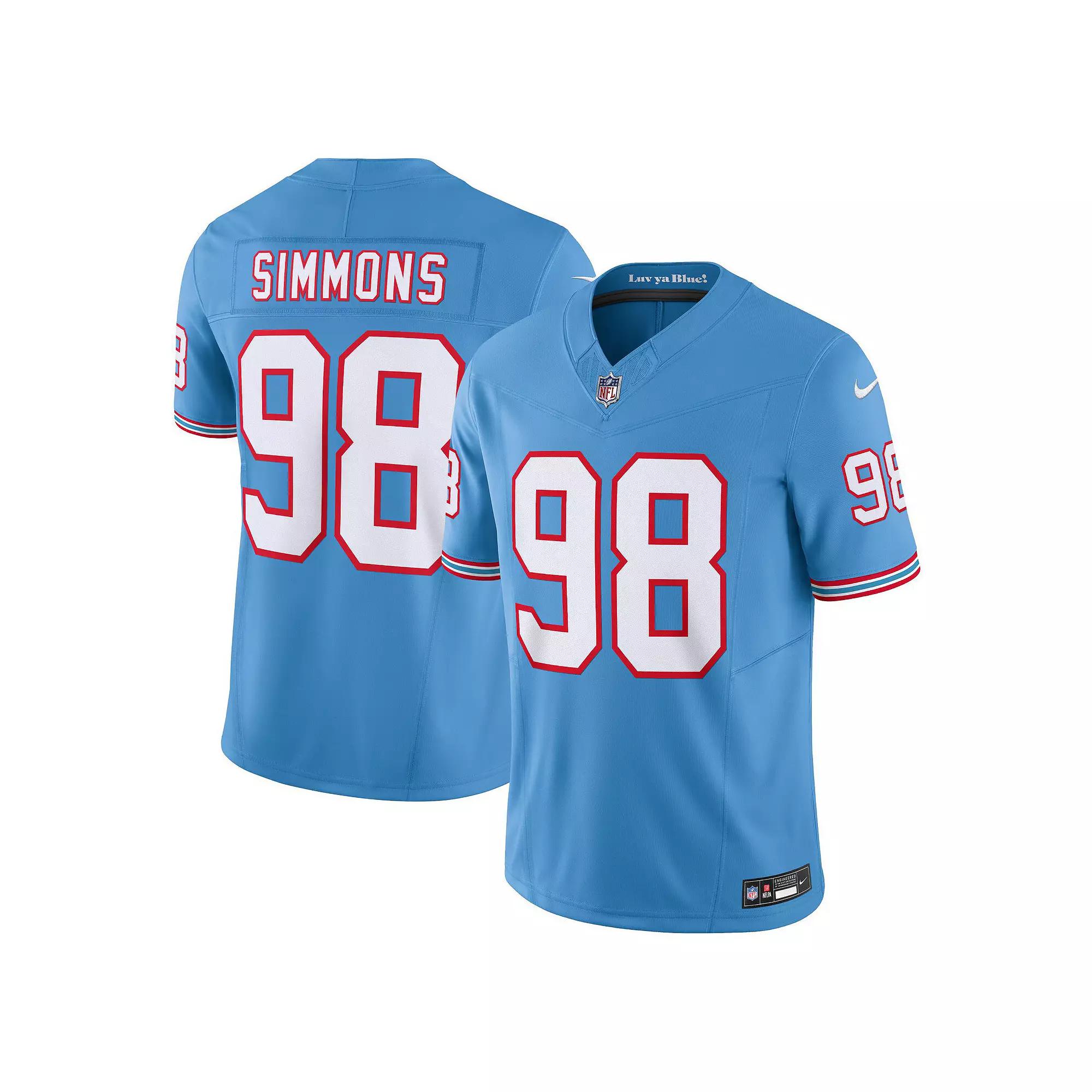 Men's Nike Jeffery Simmons Light Blue Tennessee Titans Vapor F.U.S.E. Limited Jersey,  Product Image