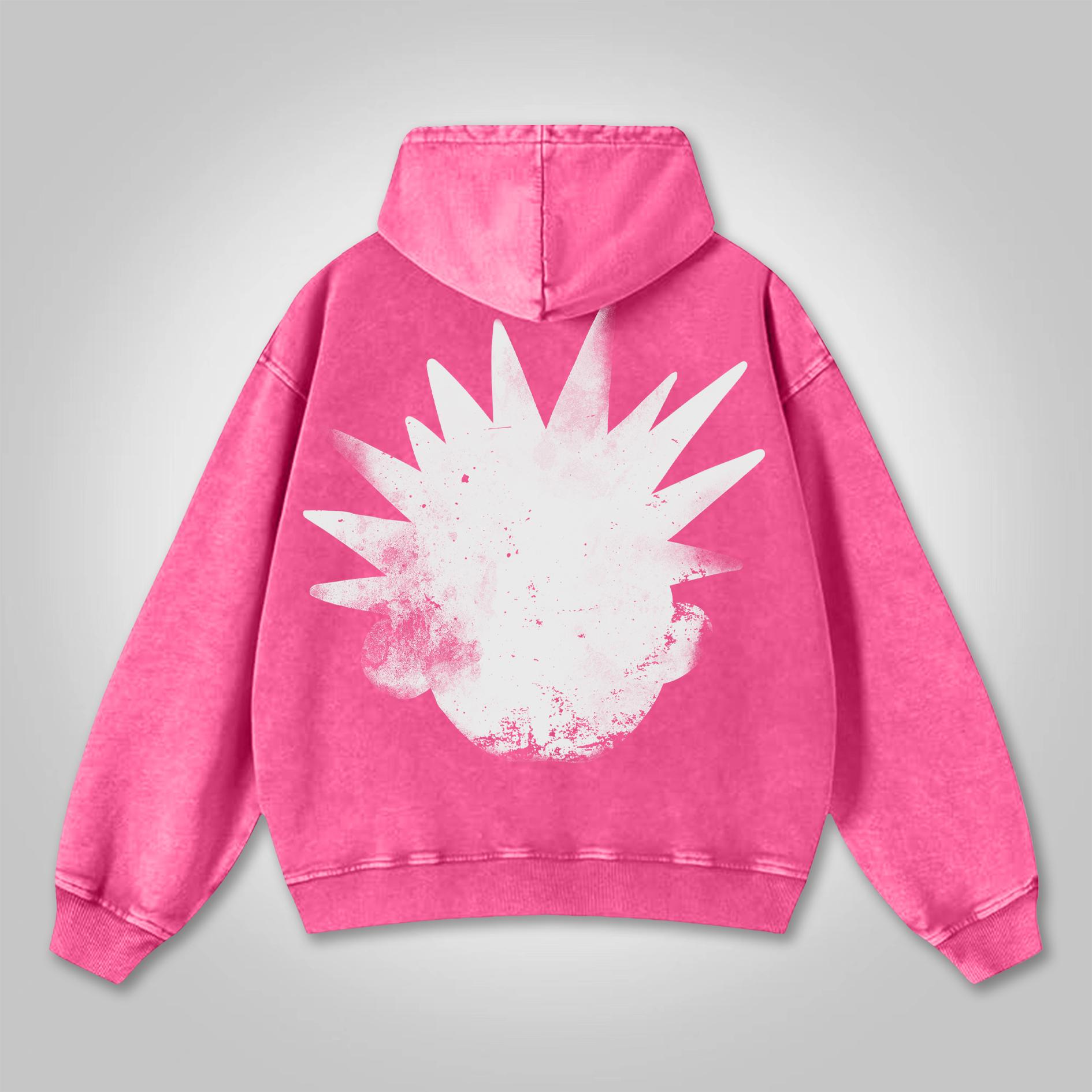 Sopula The Brain Explodes Print Graphic Washed Hoodie Product Image