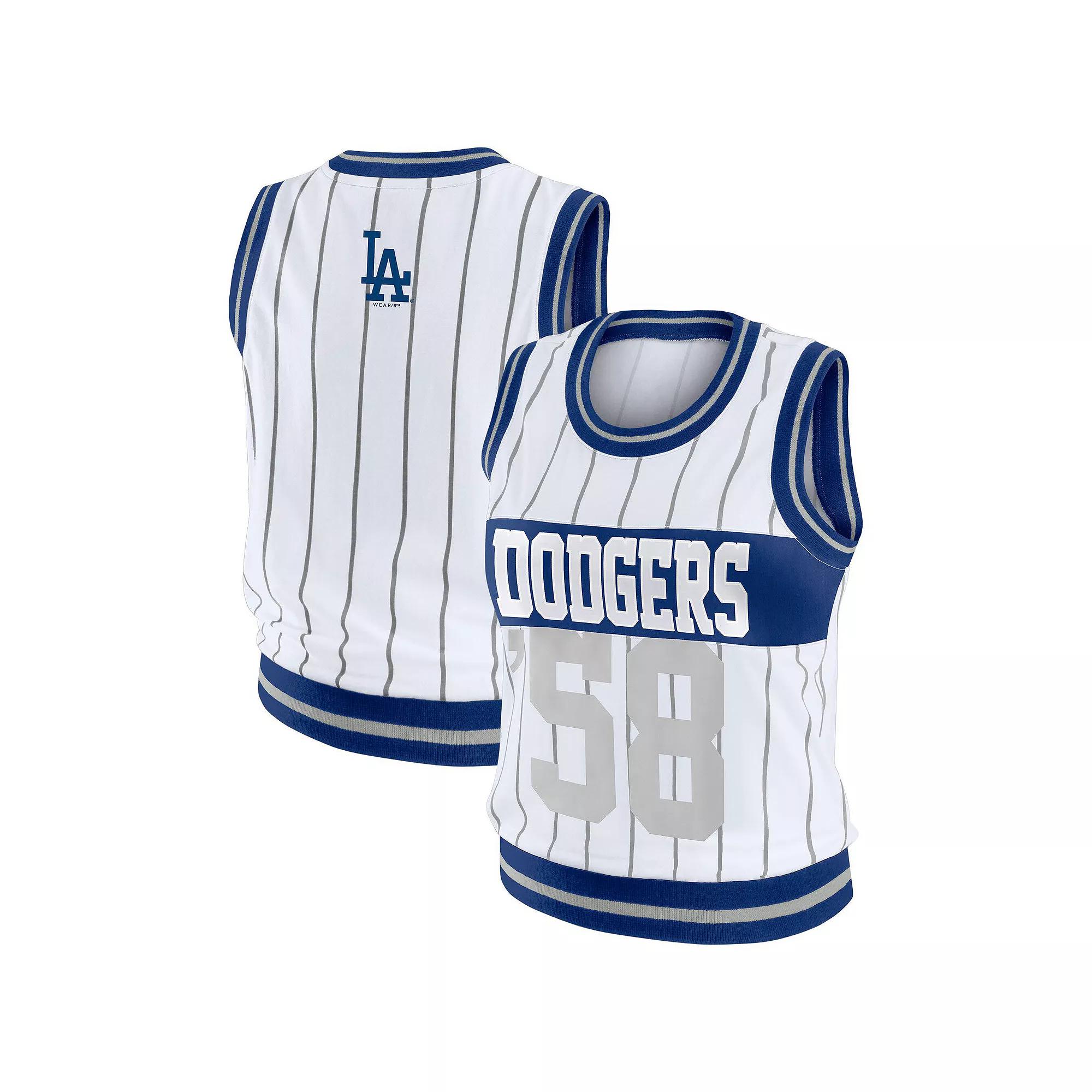 Women's WEAR by Erin Andrews  White Los Angeles Dodgers Sporty Tank Top, Size: XXL Product Image
