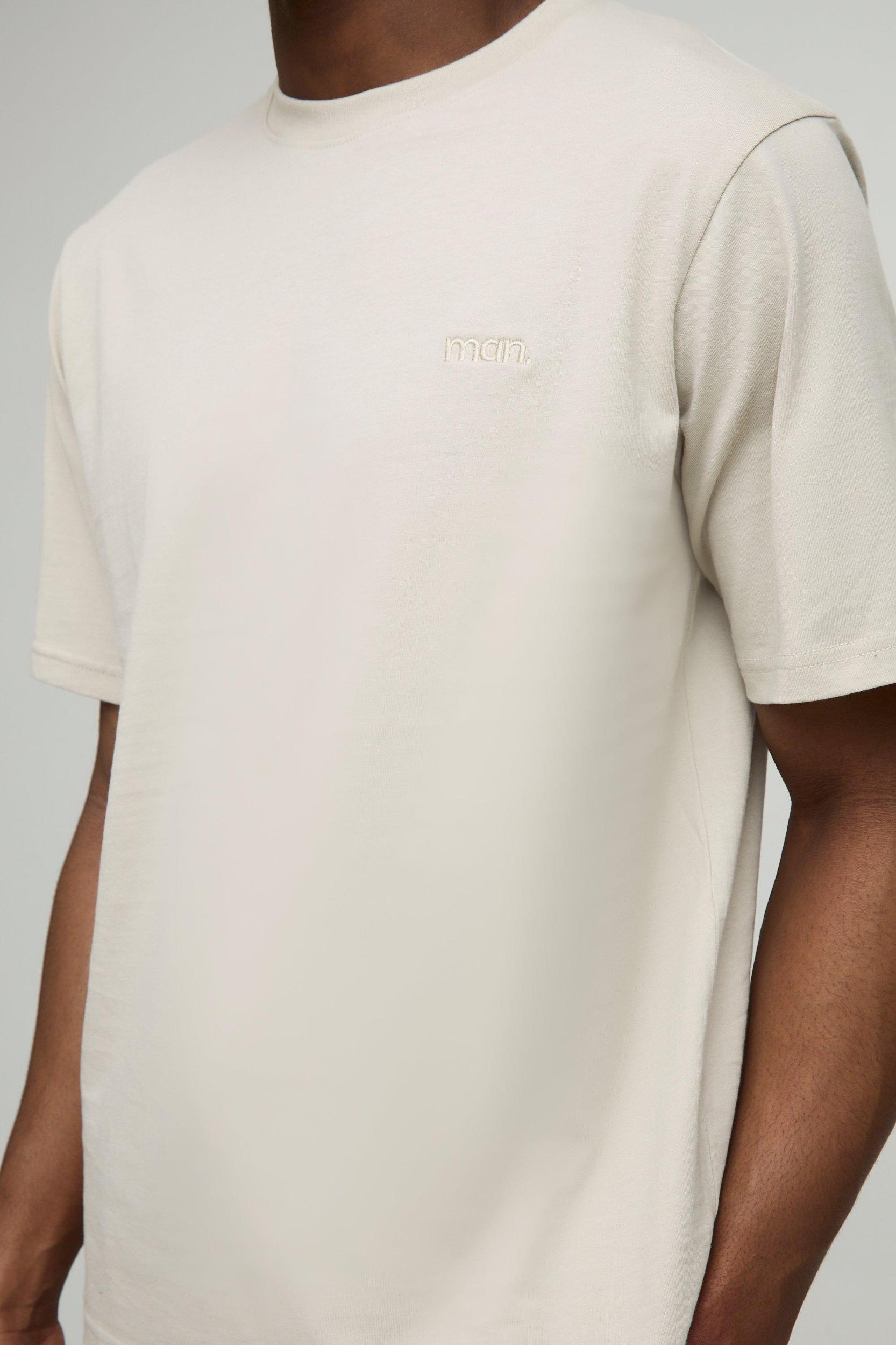 Regular Fit MAN. Basic Crew Neck T-Shirt | boohooMAN USA Product Image