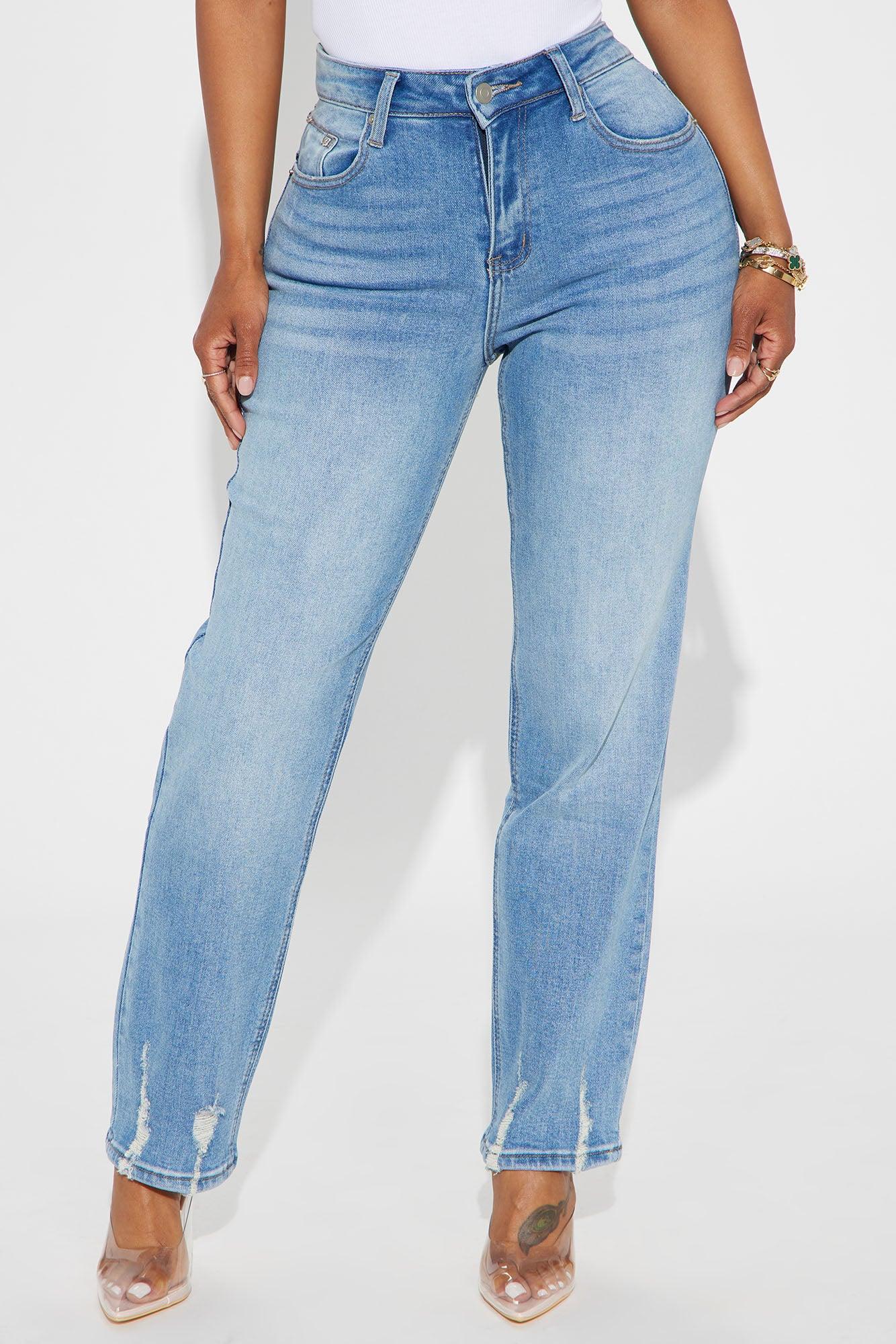 Get Closer Stretch Straight Leg Ankle Jeans - Medium Wash Product Image