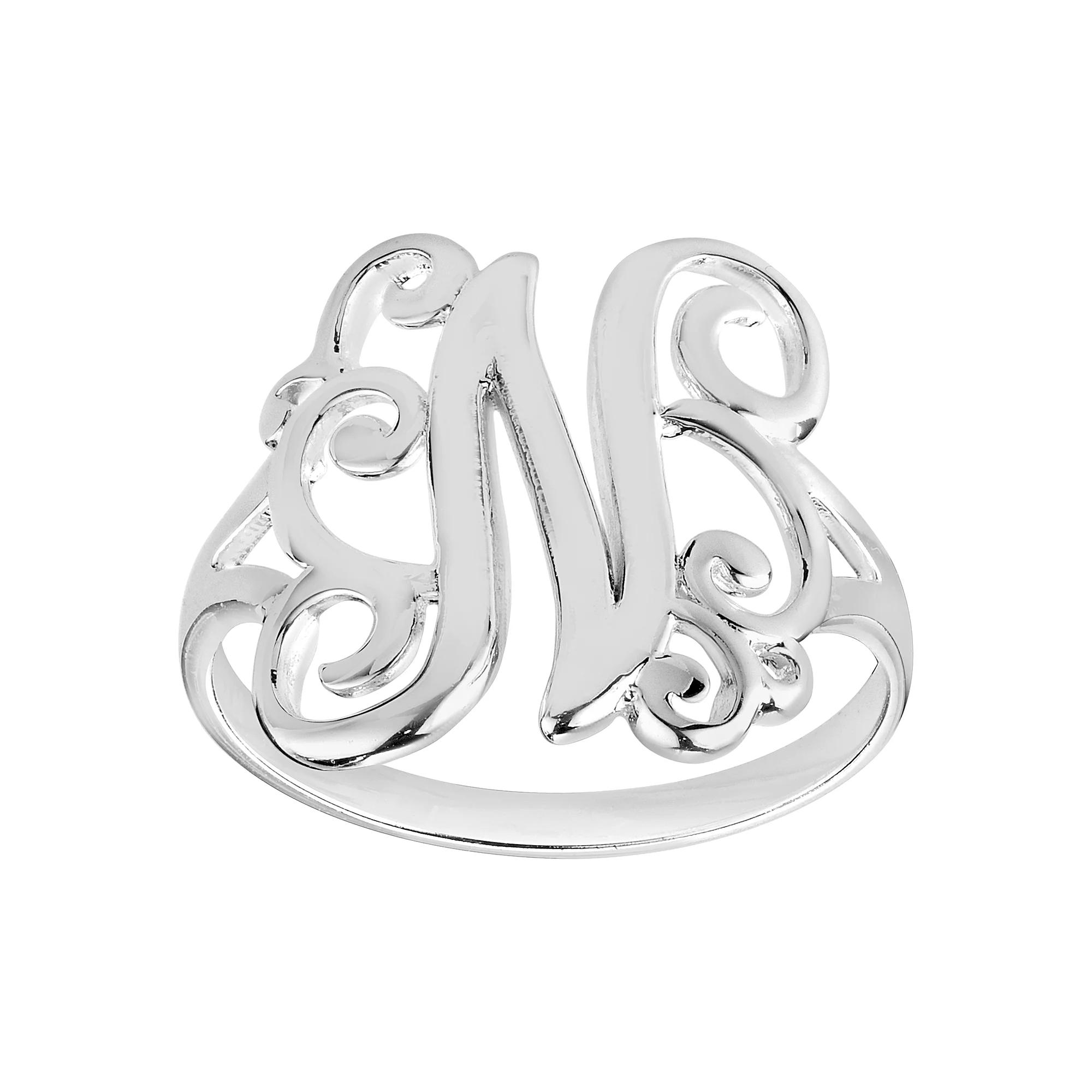 PRIMROSE Sterling Silver Monogram Initial Ring, Women's,  Product Image