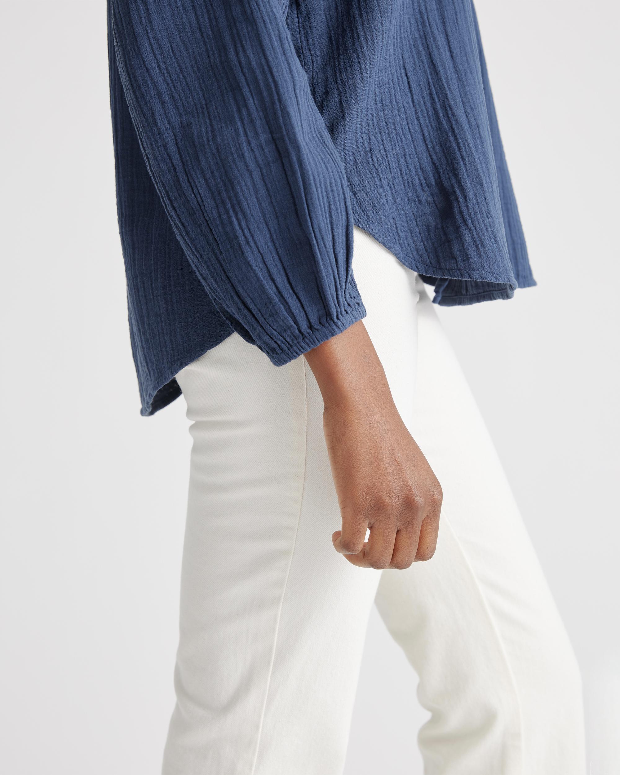 Quince | Women's Gauze Peasant Blouse Size XS, Organic Cotton Product Image